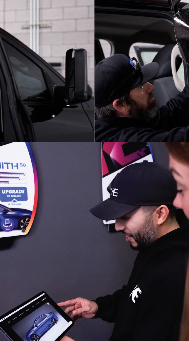 Kepler Dealer Showing Car Window Film Options to Customer in Piscataway, New Jersey