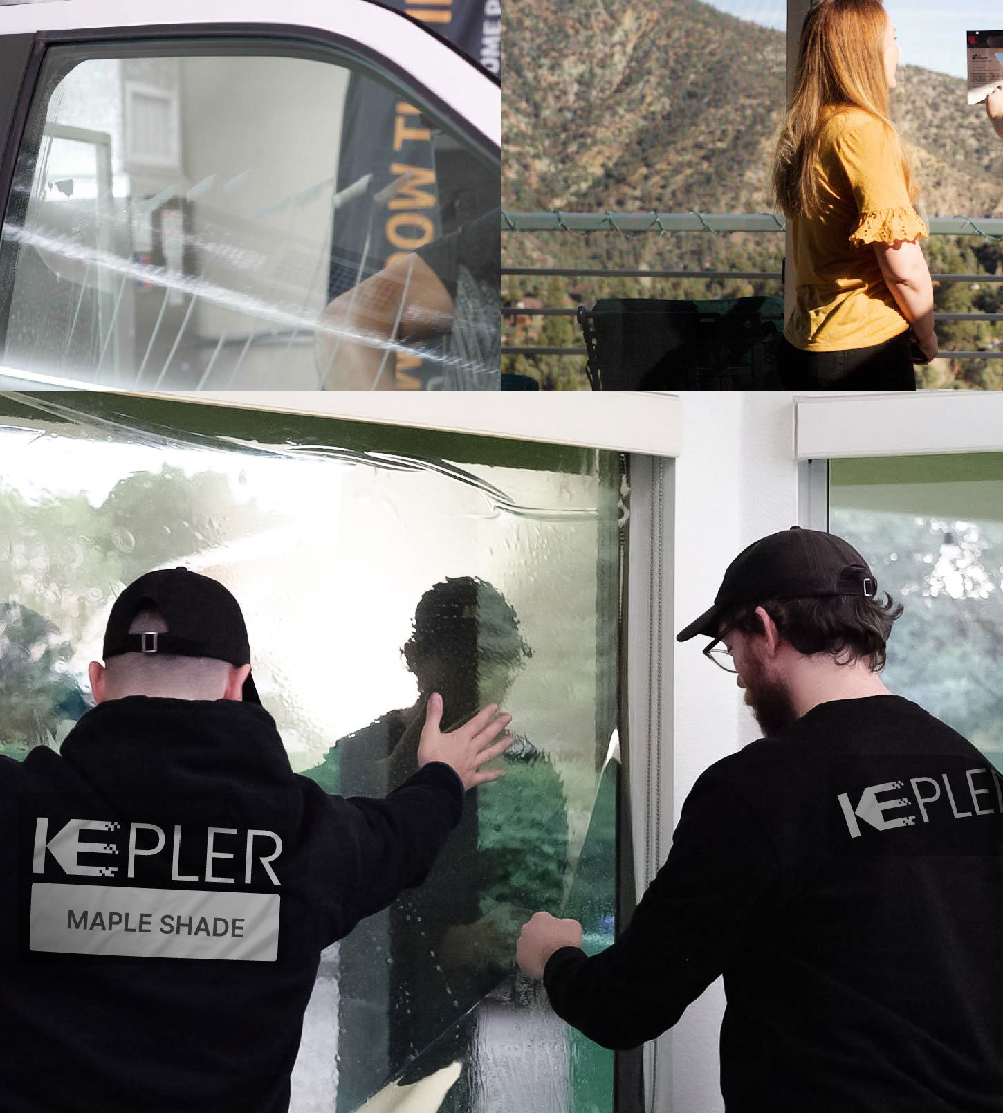 Expert Technician Fitting Advanced Window Tint to Home in Maple Shade