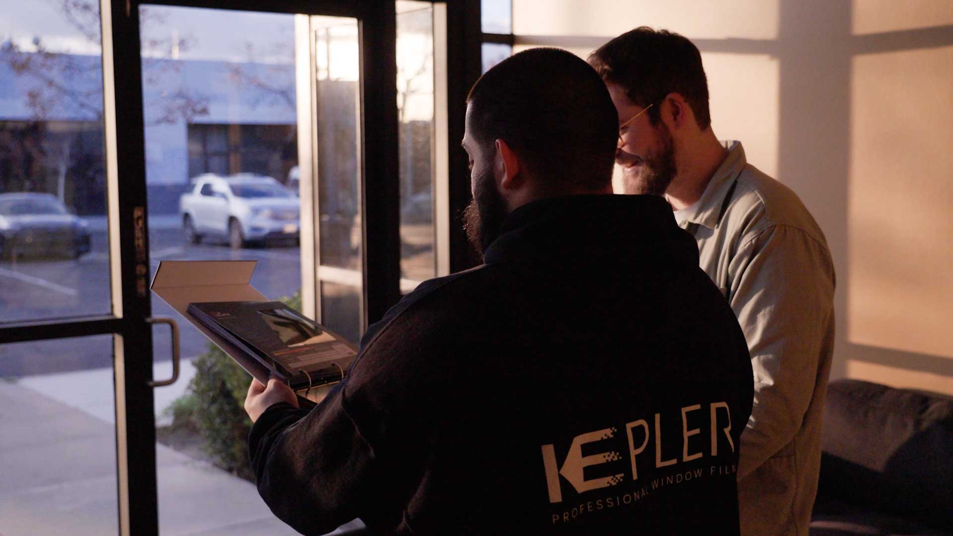 Kepler Dealer Showing Customer the Benefits of Commercial Window Film in Georgia