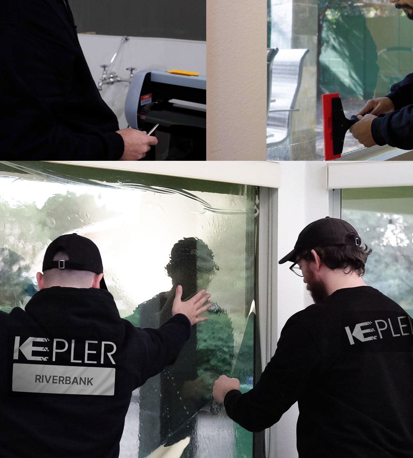 Kepler Technician Installing High-tech Window Tint to Home in Riverbank