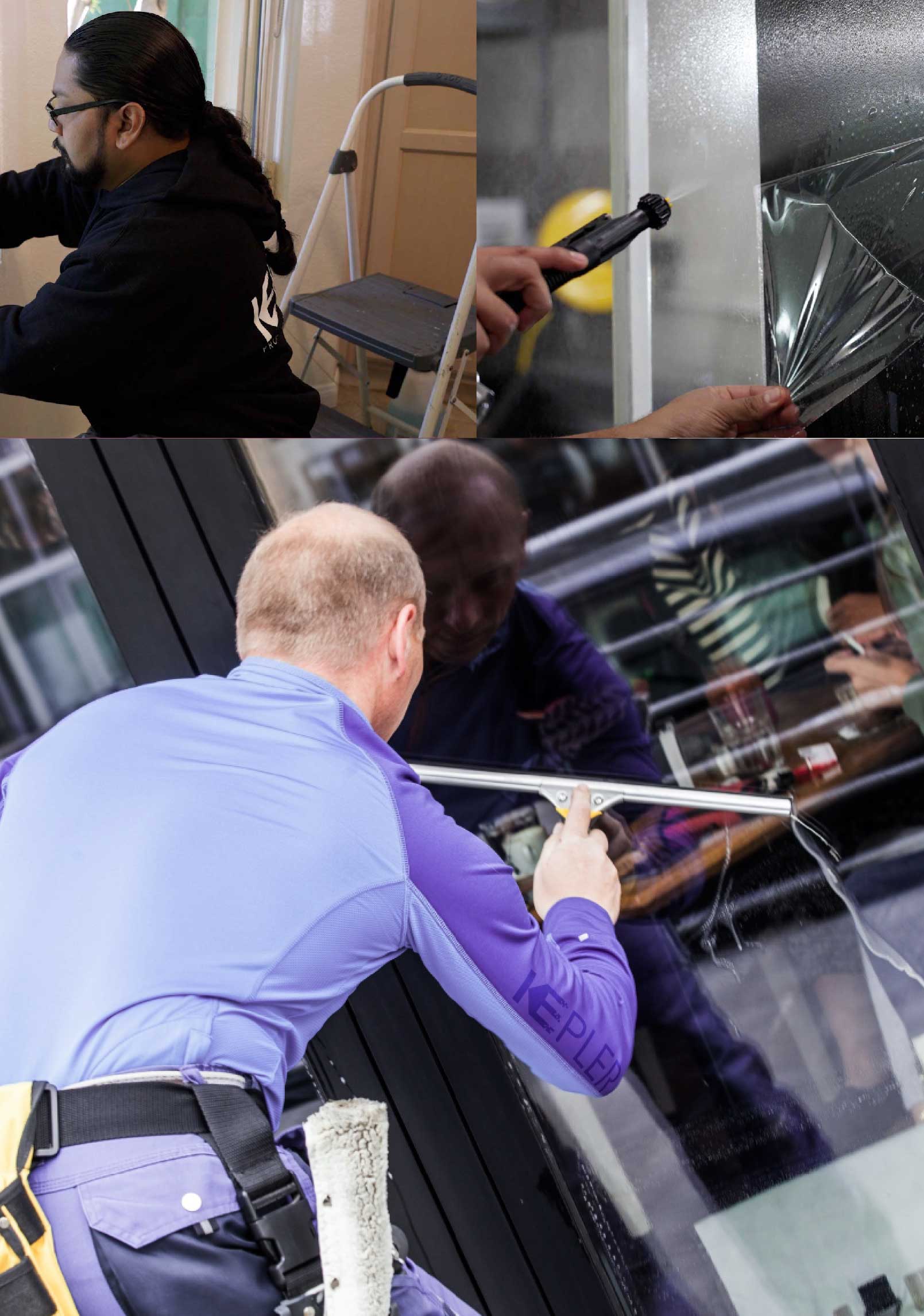 Kepler Professional Applying Anti-Graffiti Window Film to a New Philadelphia Shop Front