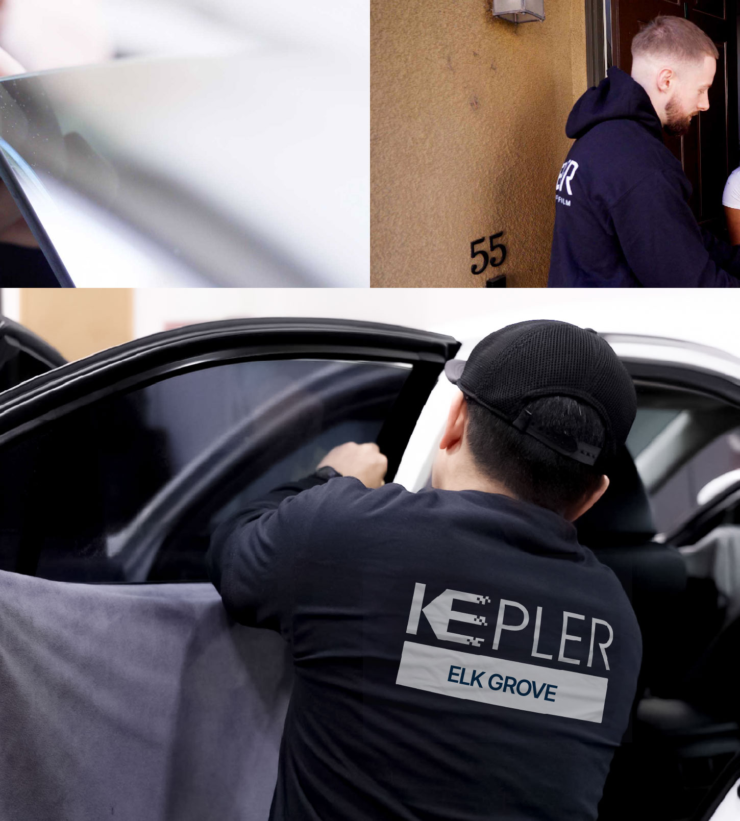 Automotive Window Tinting Expert Applying Film in Elk Grove, California