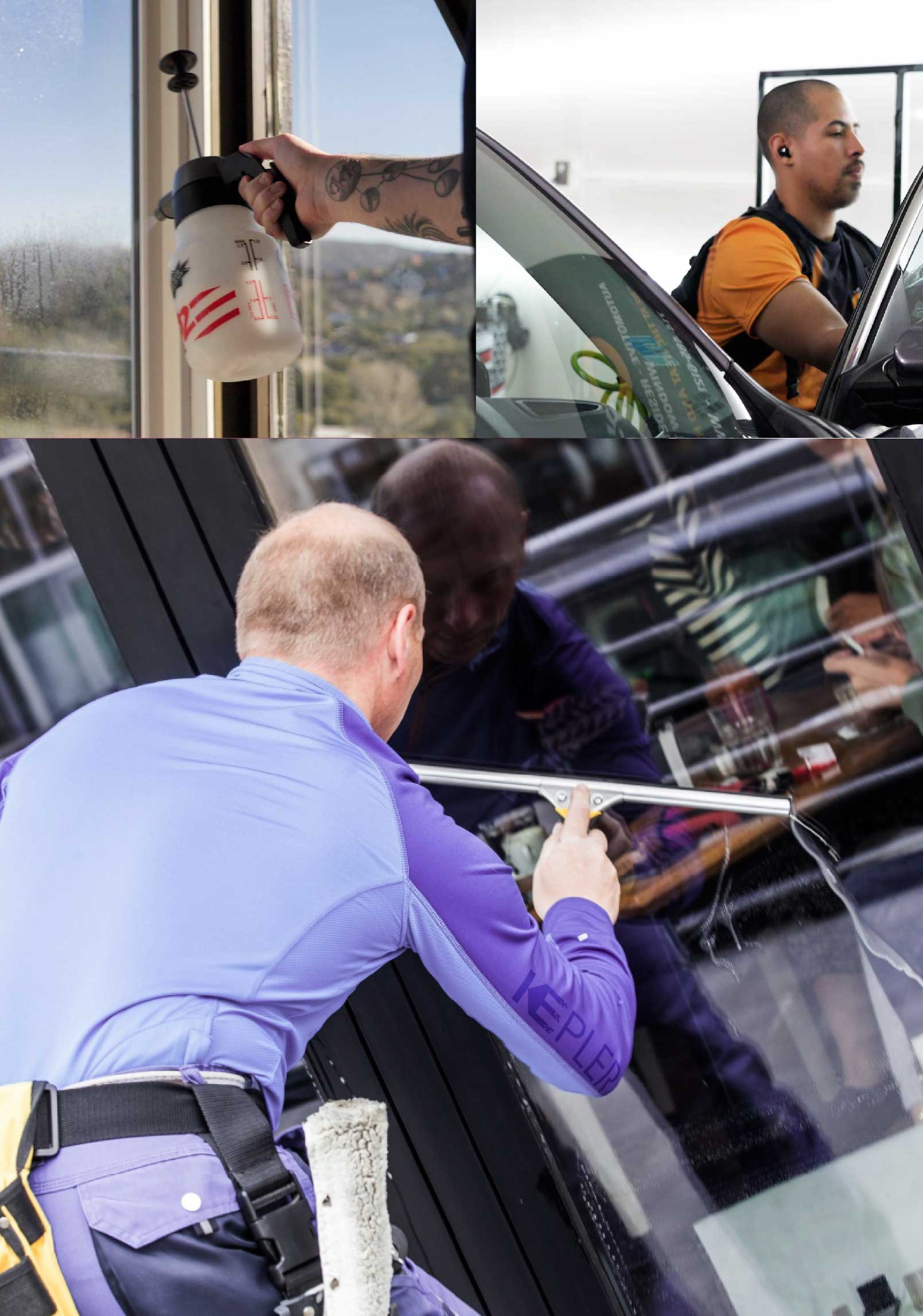 Kepler Skilled Applying Anti-Graffiti Window Film to a Wahiawā Shop Front