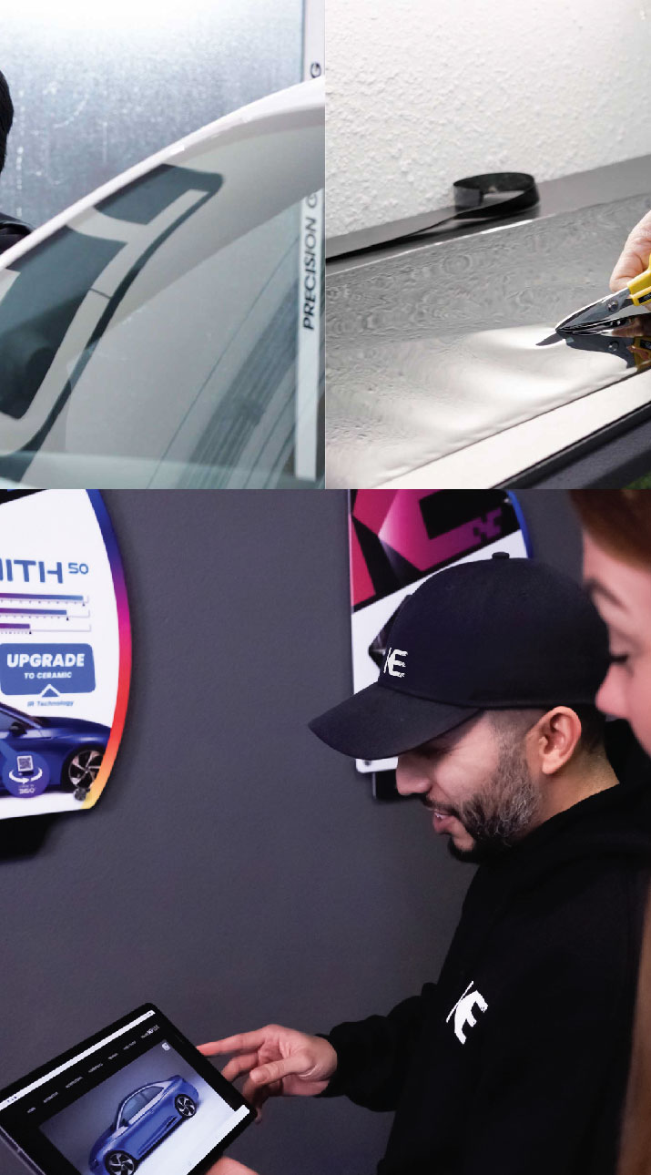Kepler Dealer Showing Car Window Film Options to Customer in Roseville, California