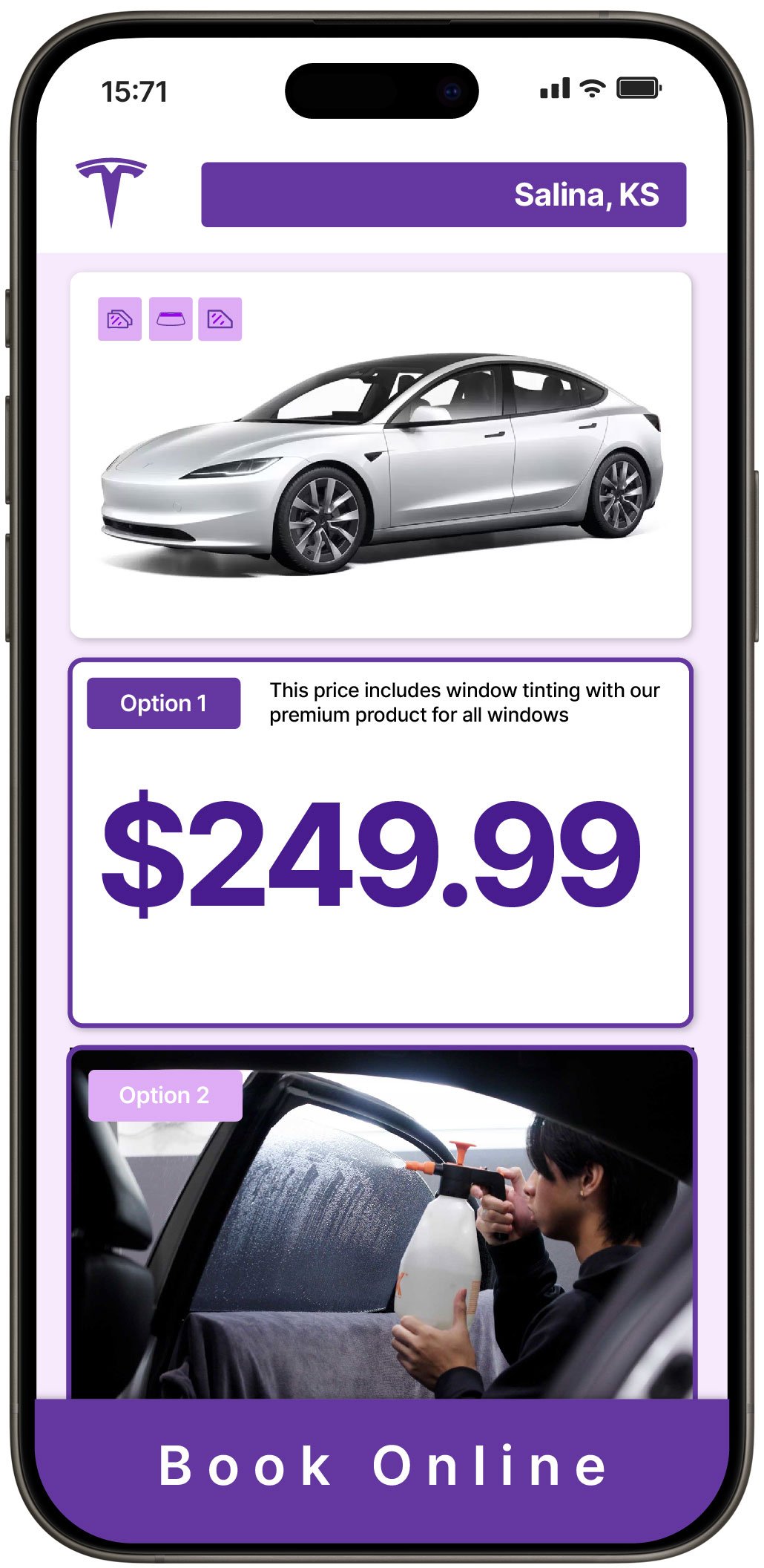 View Competitive Tesla Window Tinting Costs in Shawnee, Kansas