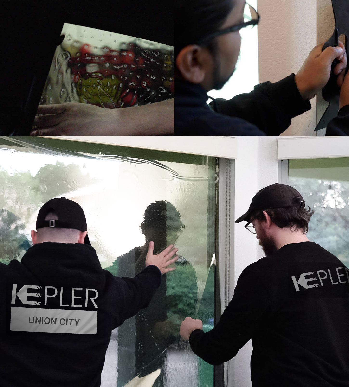 Kepler Technician Applying High-tech Window Tint to Home in Union City