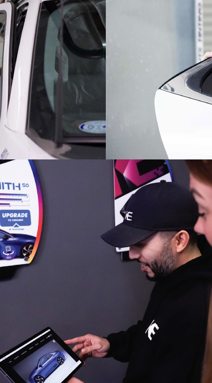 Kepler Dealer Showing Car Window Film Options to Customer in Vineland, New Jersey