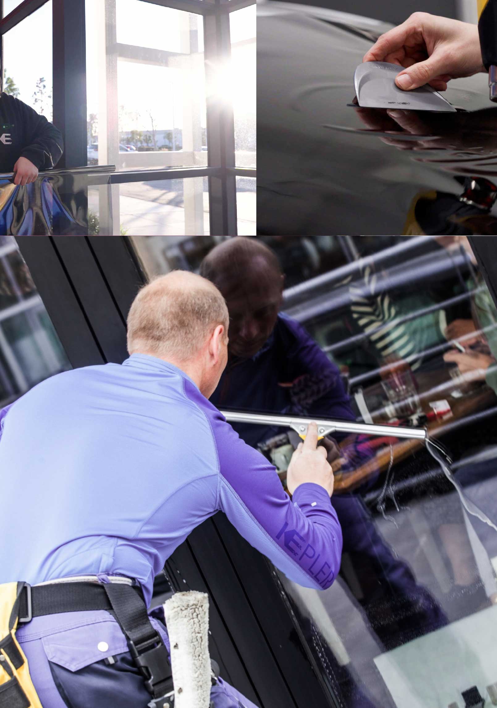 Kepler Expert Applying Anti-Graffiti Window Film to a Ruskin Shop Front