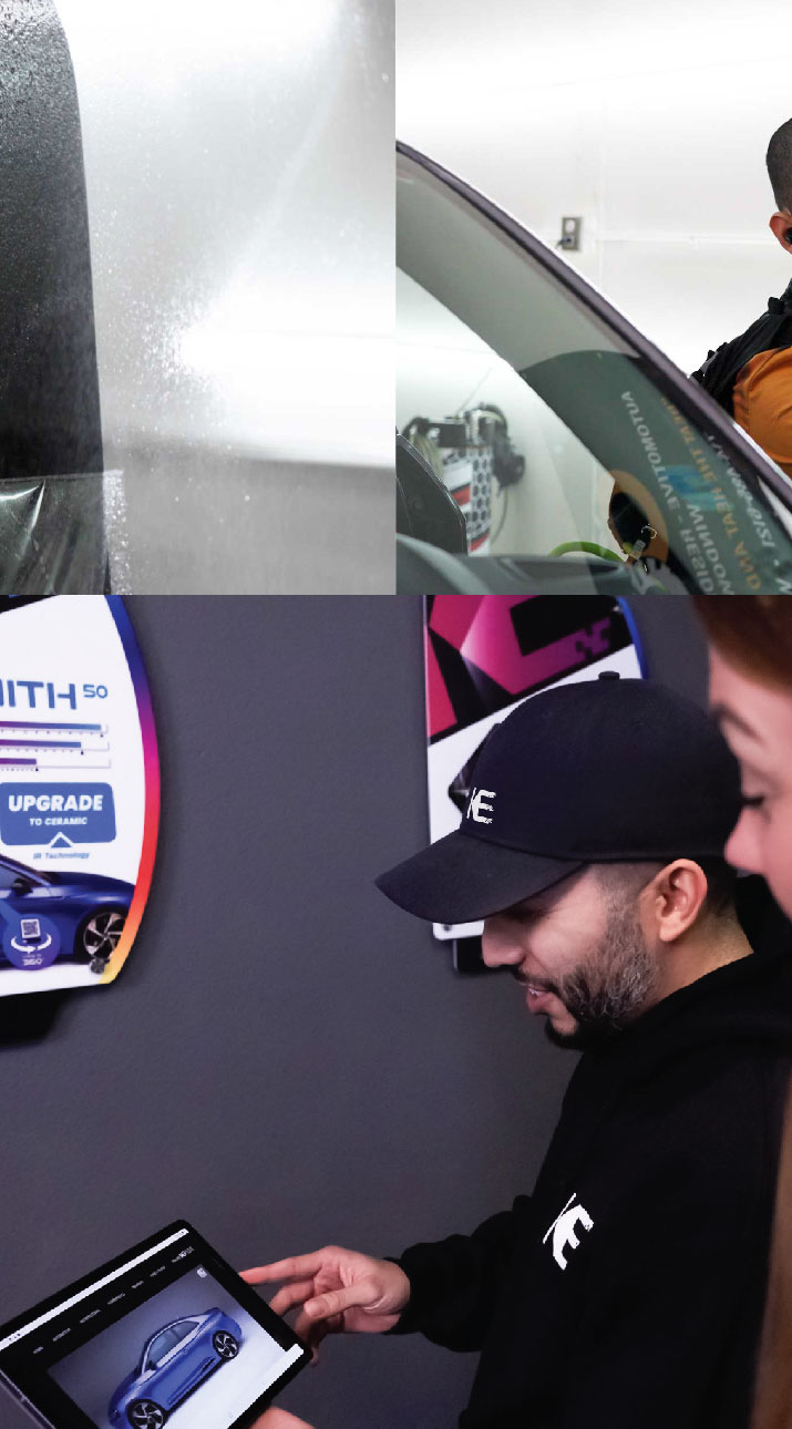 Kepler Dealer Showing Car Window Film Options to Customer in Brookfield, Connecticut