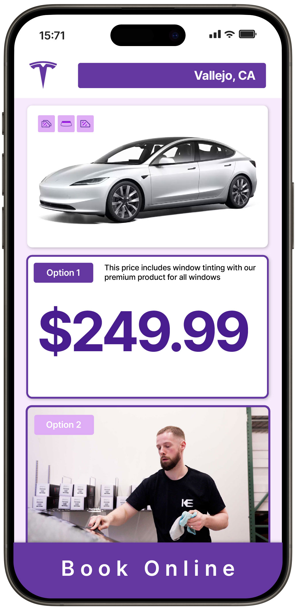 View Competitive Tesla Window Tinting Prices in Vallejo, California