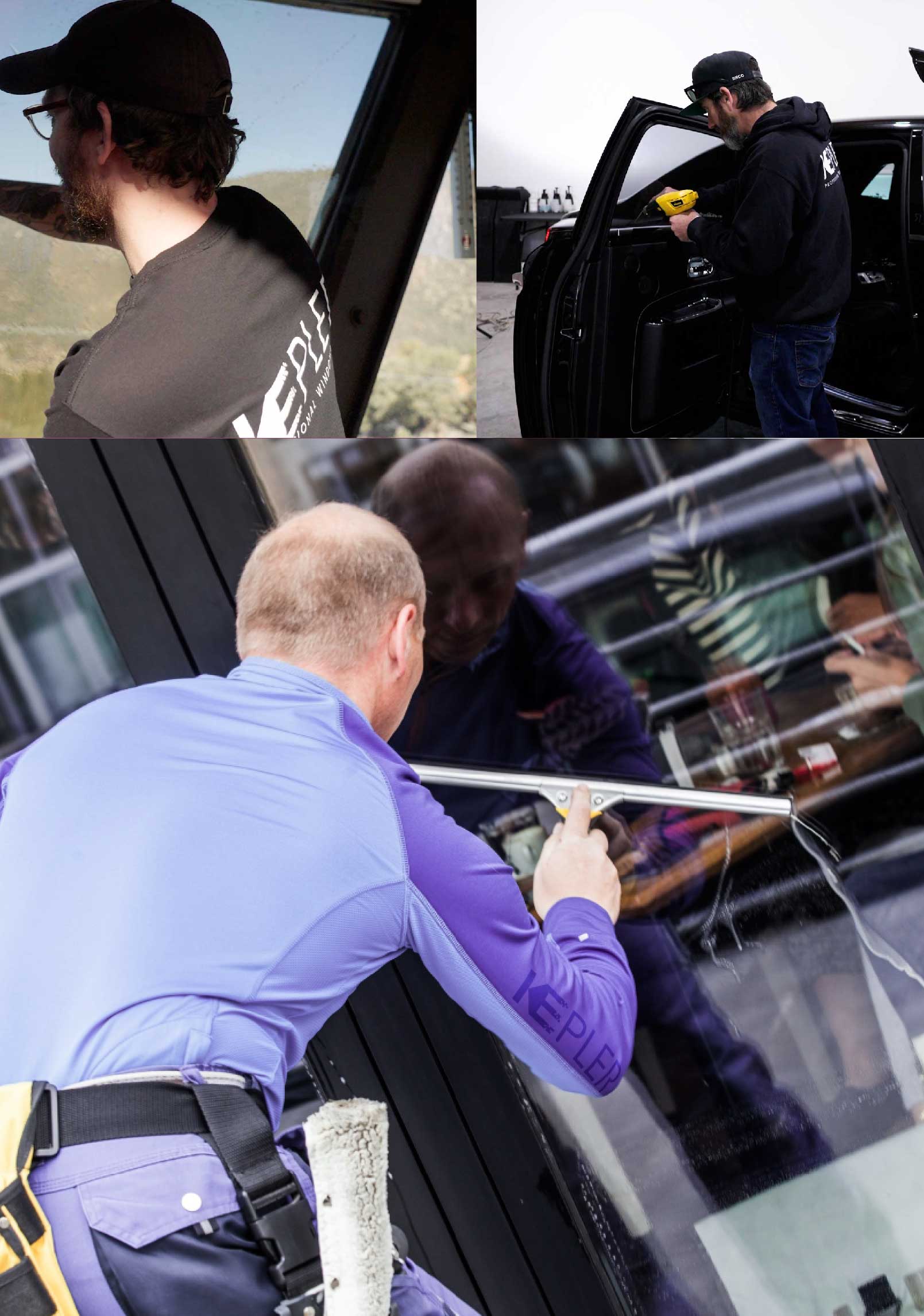Kepler Professional Applying Anti-Graffiti Window Film to a El Segundo Shop Front