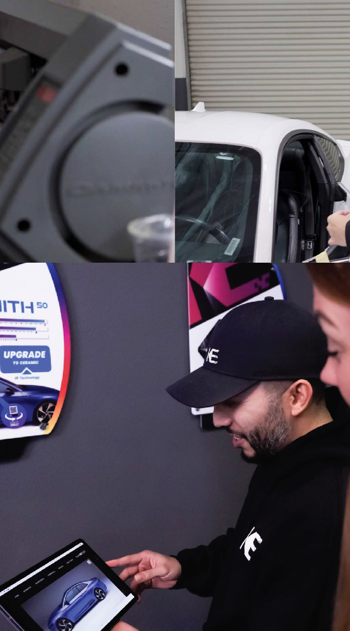 Kepler Dealer Showing Car Window Film Options to Customer in Fort Hood, Texas