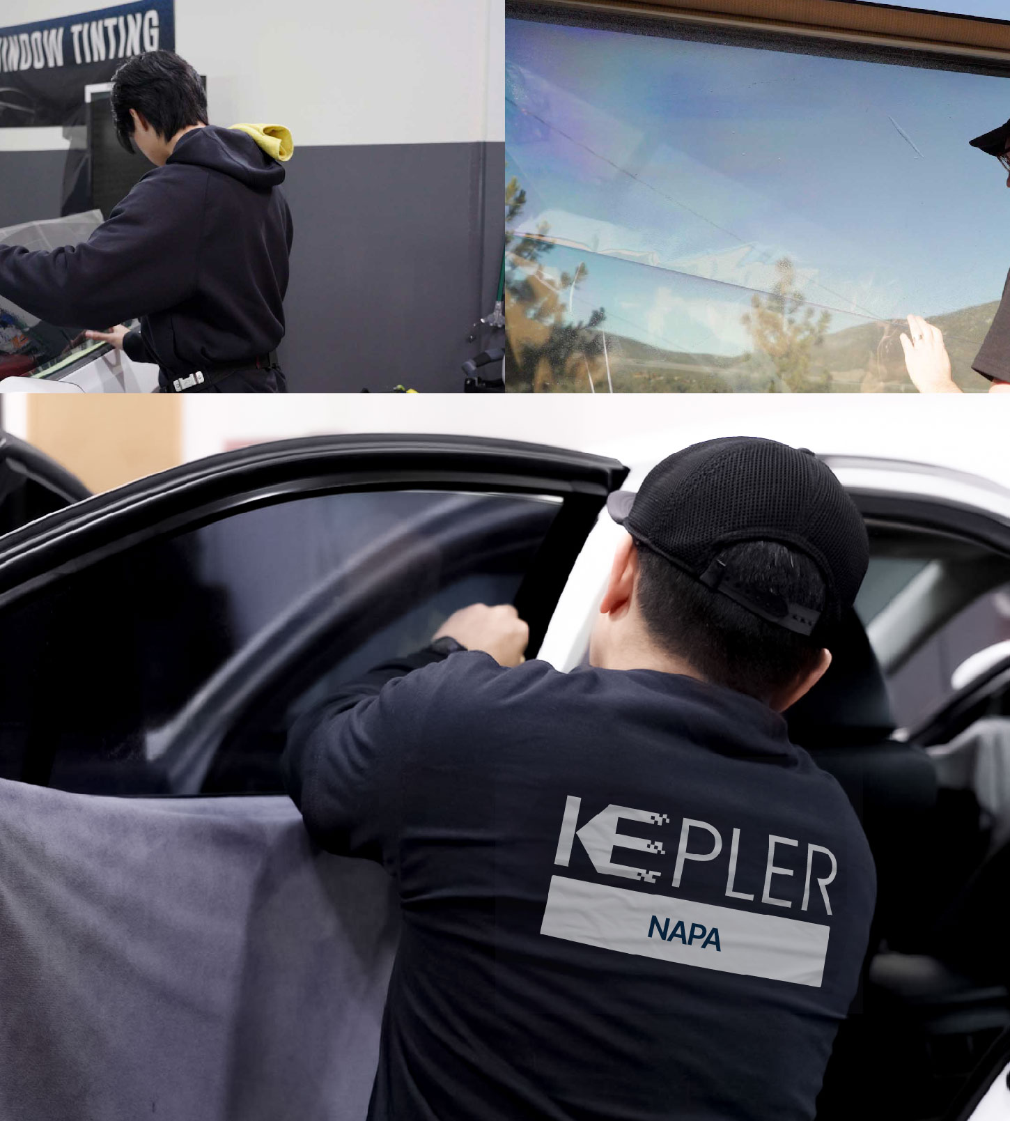 Automotive Window Tinting Expert Applying Film in Napa, California