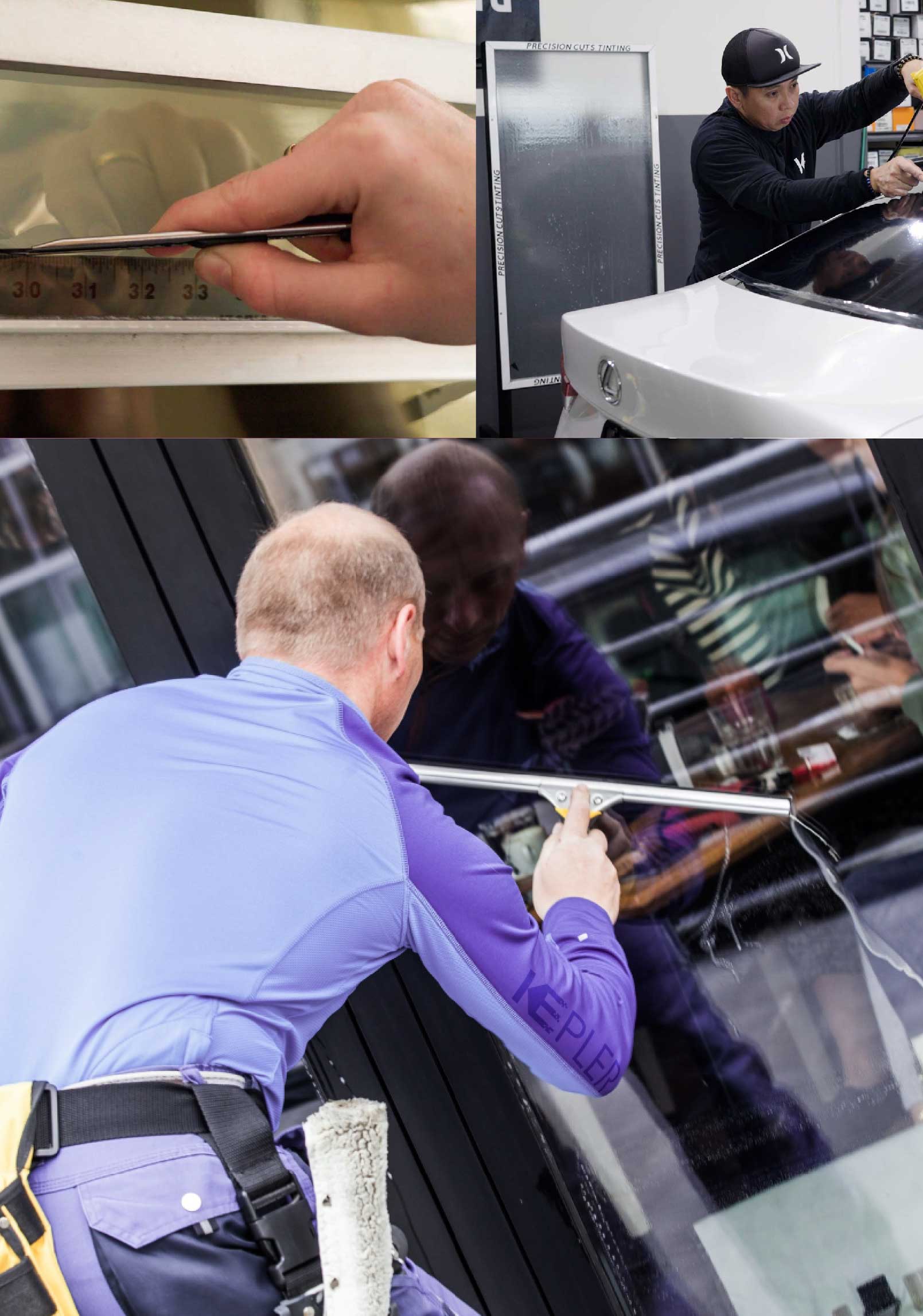 Kepler Expert Applying Anti-Graffiti Window Film to a Clemmons Shop Front