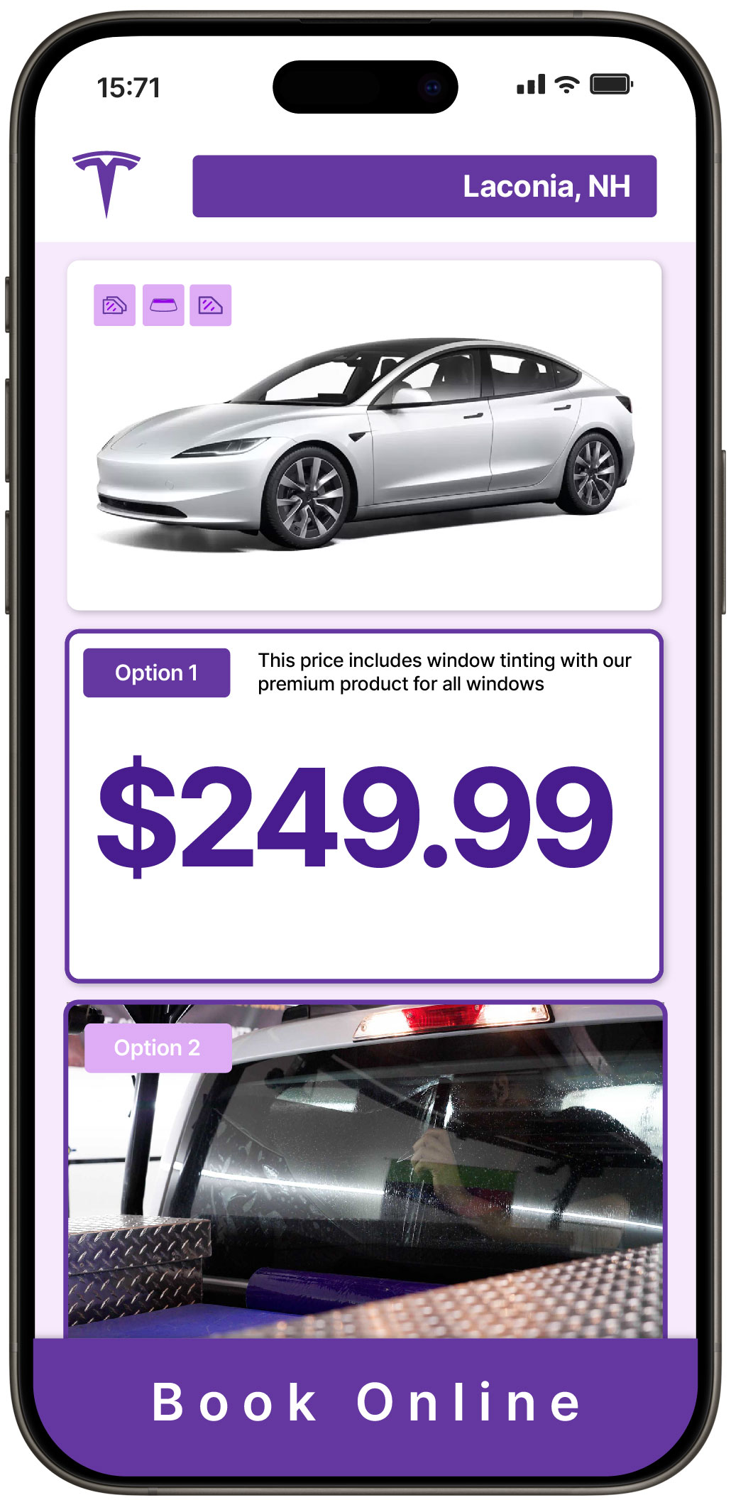 View Reasonable Tesla Window Tinting Prices in Laconia, New Hampshire