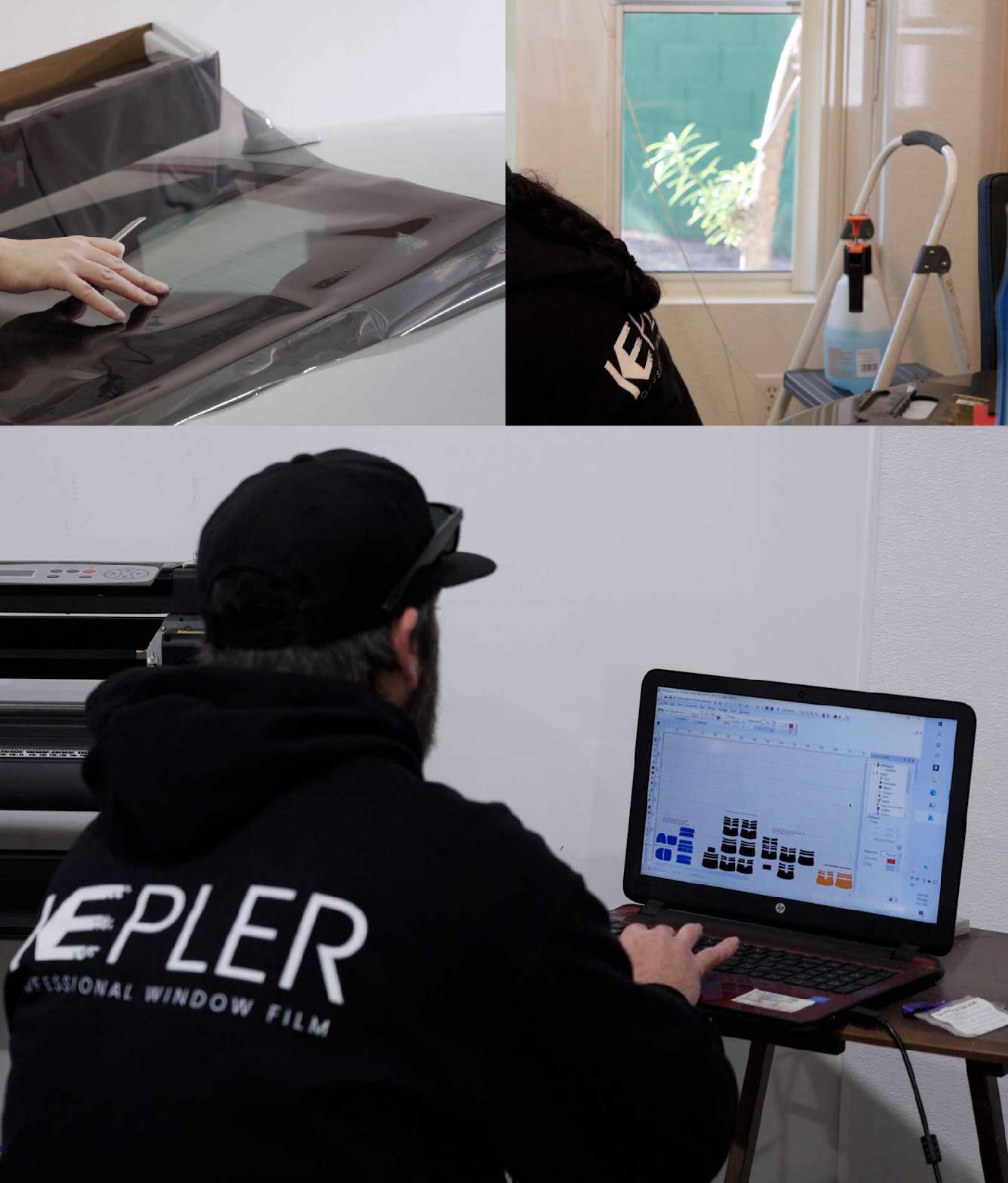 Ceramic Window Tinting Expert Cutting Film in Cartersville, Georgia