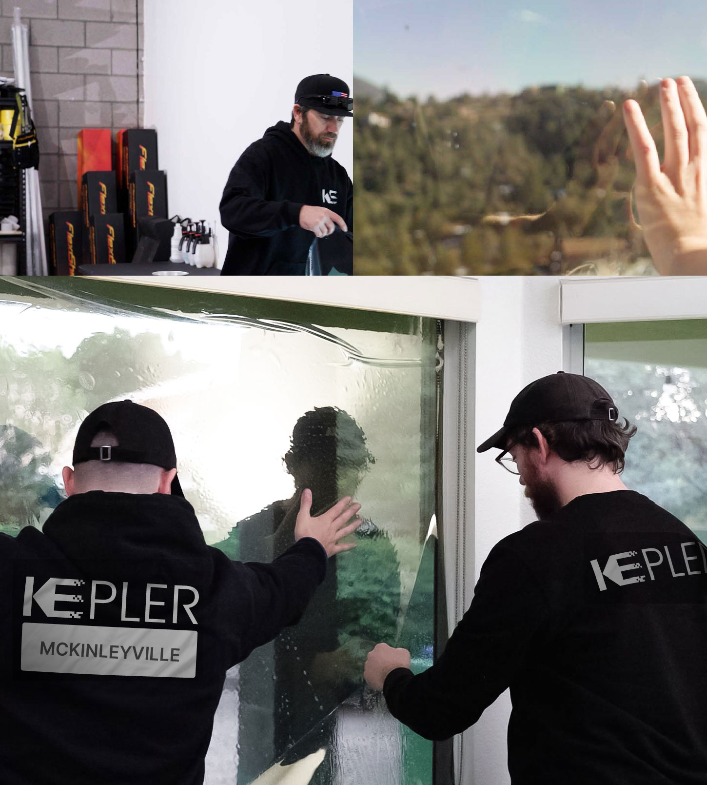 Expert Technician Installing Advanced Window Tint to Home in McKinleyville