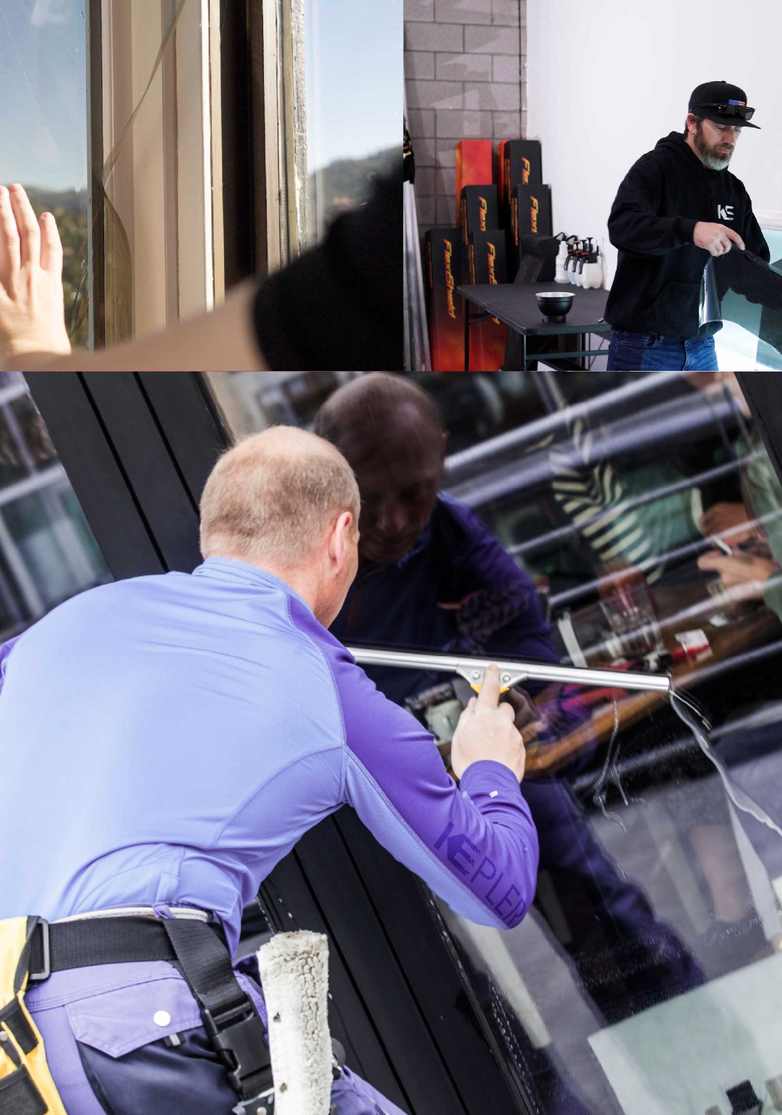 Kepler Expert Applying Anti-Graffiti Window Film to a Fresno Shop Front