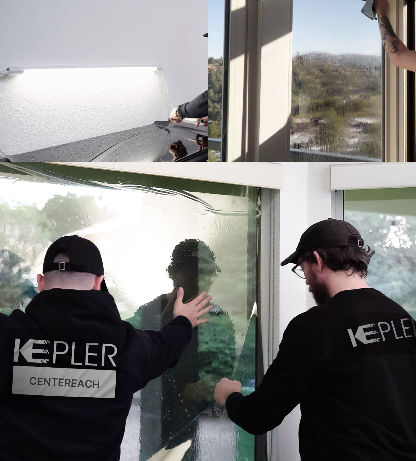 Kepler Technician Fitting Ceramic Window Tint to Home in Centereach