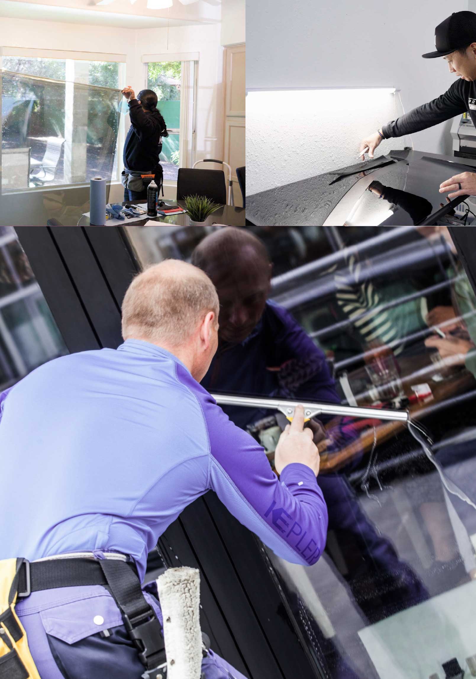 Kepler Expert Applying Anti-Graffiti Window Film to a Marana Shop Front