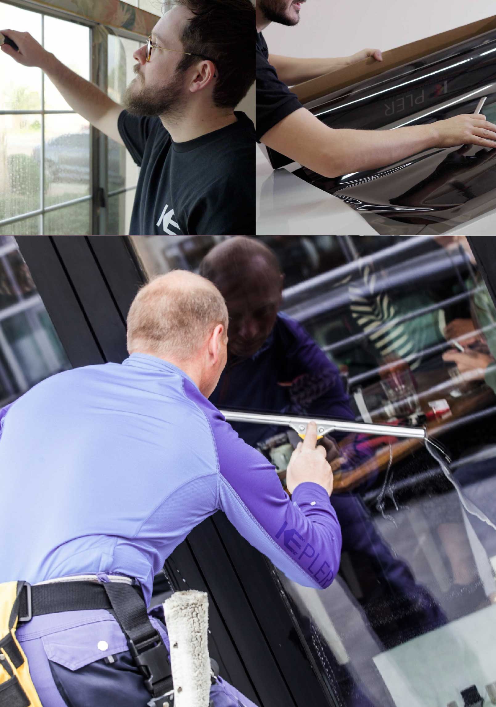Kepler Skilled Applying Anti-Graffiti Window Film to a Cumberland Shop Front