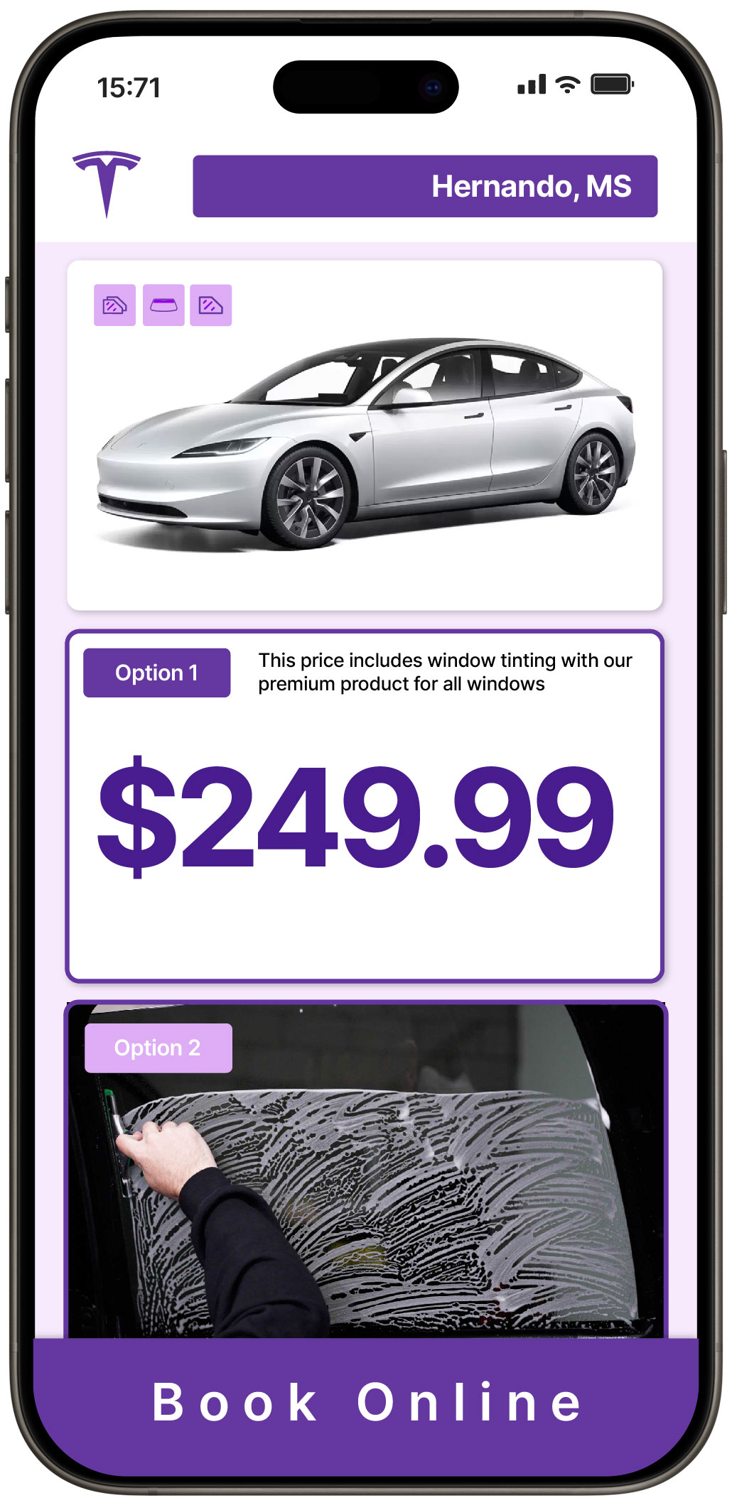 View Reasonable Tesla Window Tinting Costs in Hernando, Mississippi