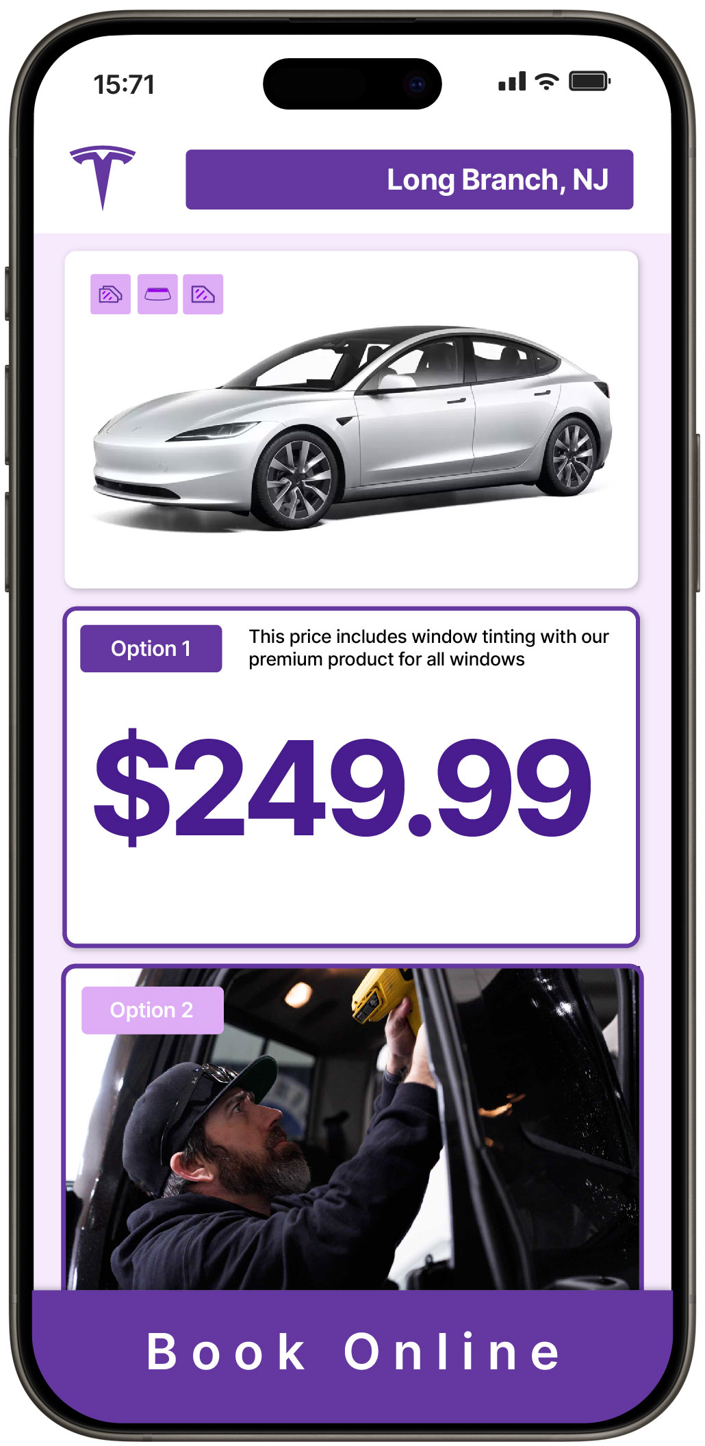 View Reasonable Tesla Window Tinting Costs in Long Branch, New Jersey