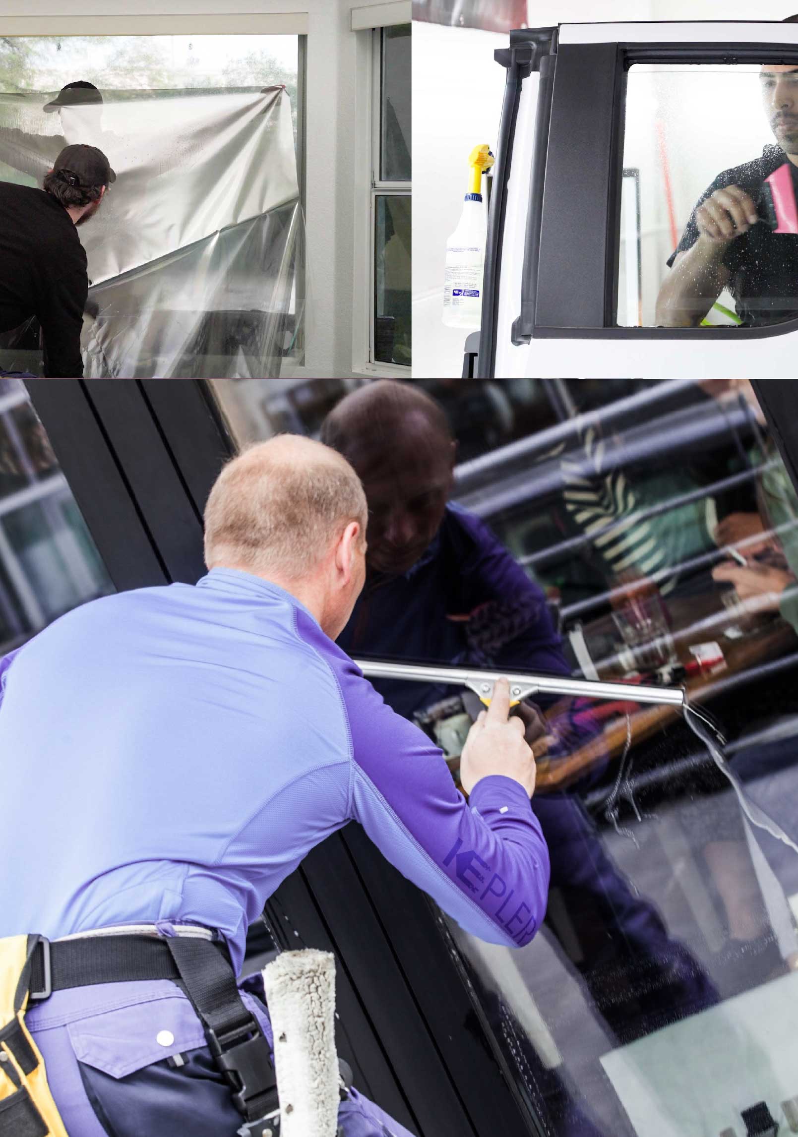 Kepler Professional Applying Anti-Graffiti Window Film to a Ridgeland Shop Front