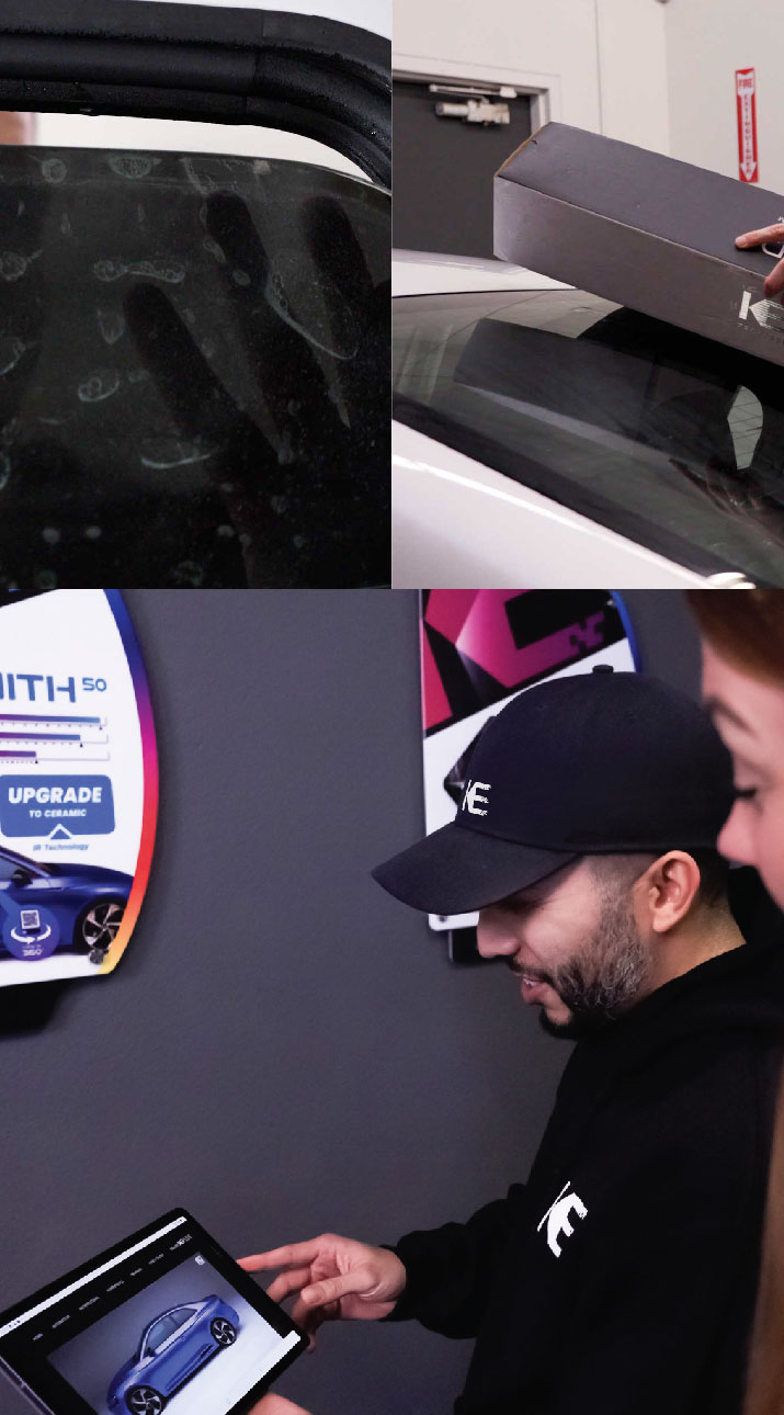 Kepler Dealer Showing Car Window Film Options to Customer in College Park, Maryland