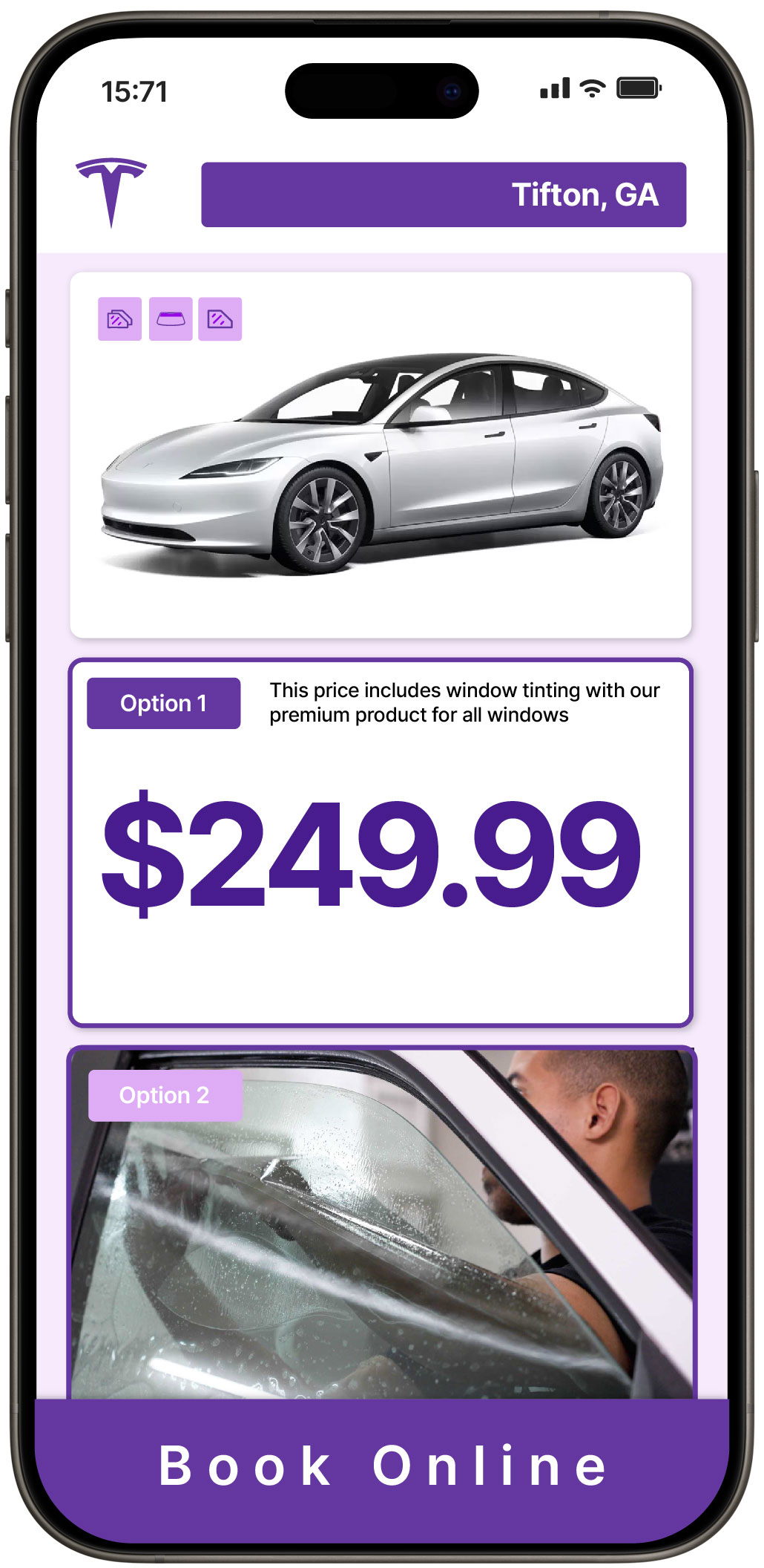 View Reasonable Tesla Window Tinting Costs in Tifton, Georgia