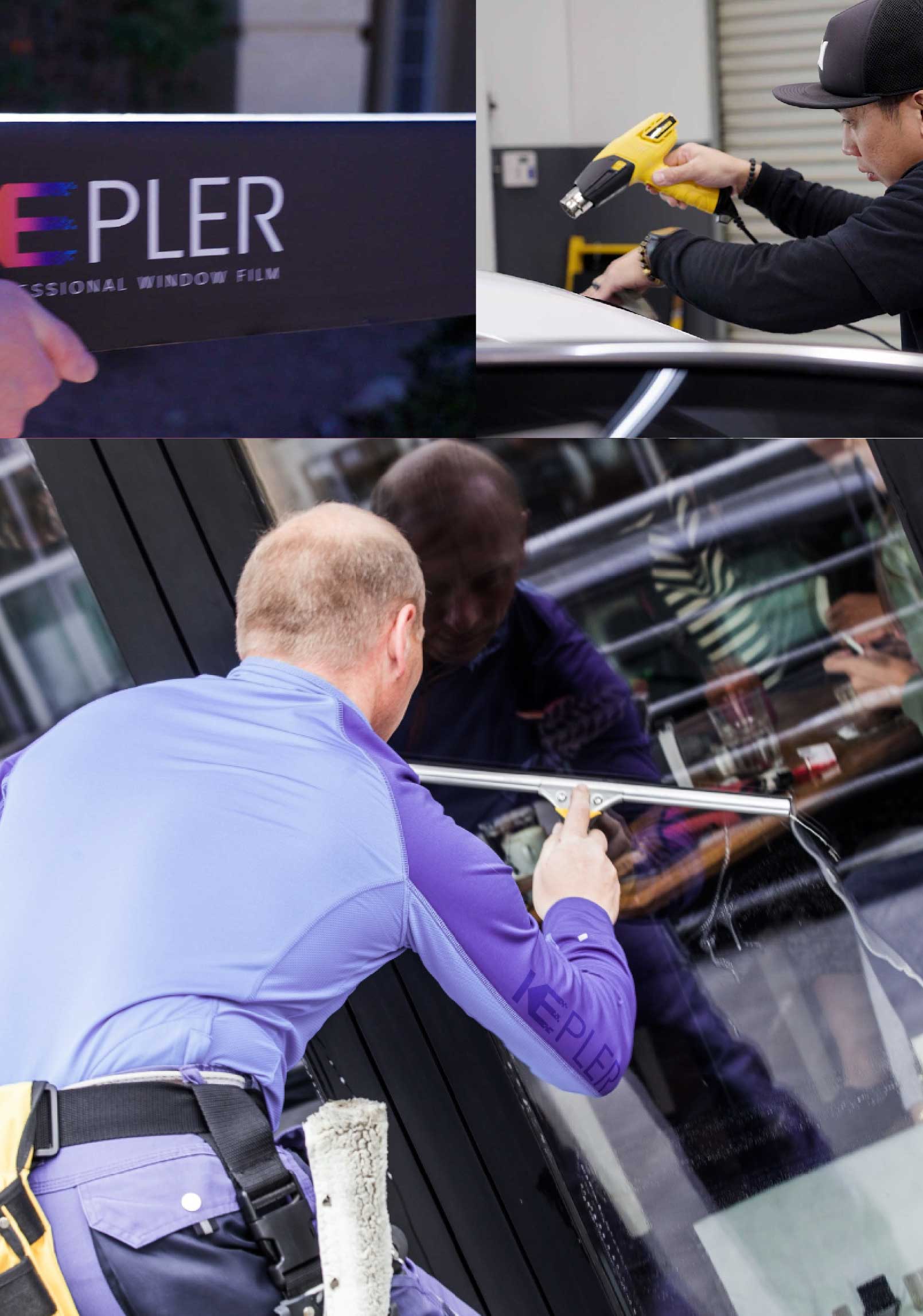 Kepler Professional Applying Anti-Graffiti Window Film to a De Pere Shop Front