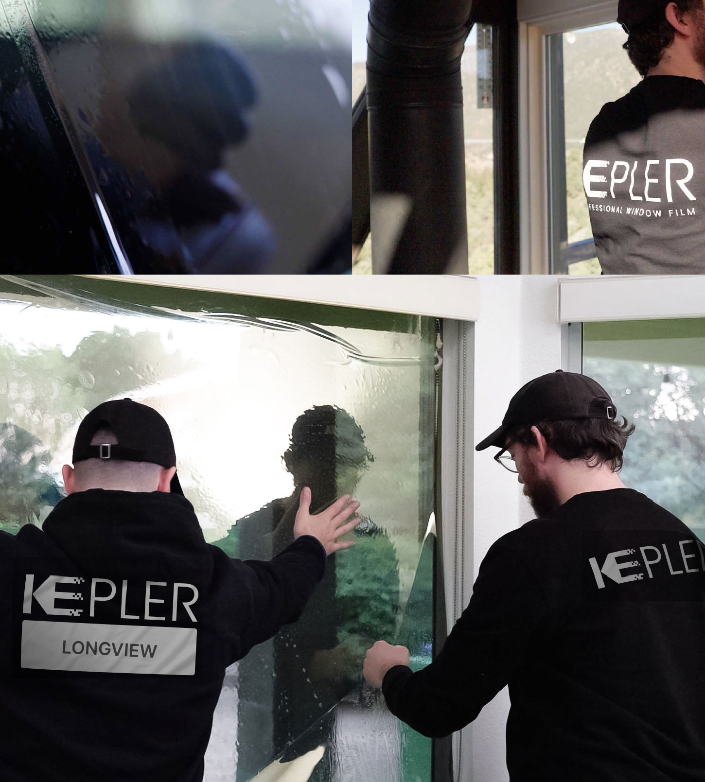 Expert Technician Fitting Ceramic Window Tint to Home in Longview
