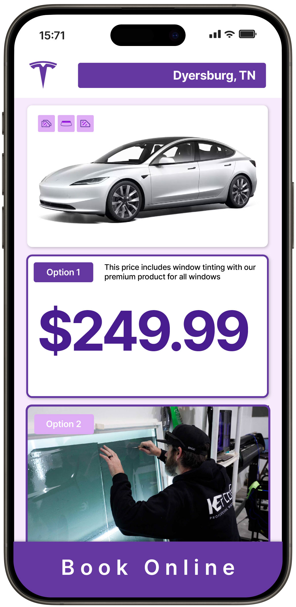 View Affordable Tesla Window Tinting Prices in Dyersburg, Tennessee