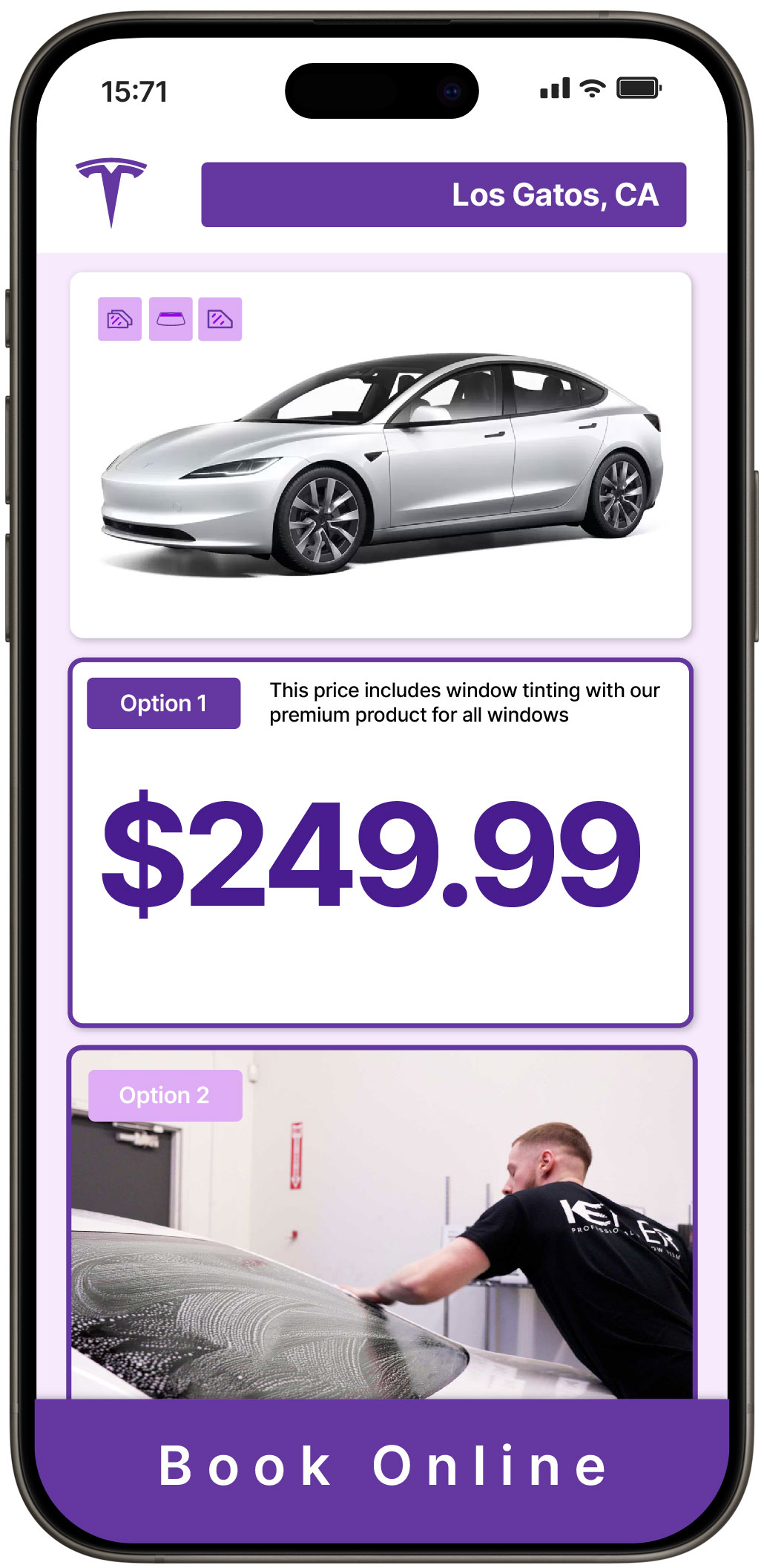 View Reasonable Tesla Window Tinting Prices in Los Gatos, California