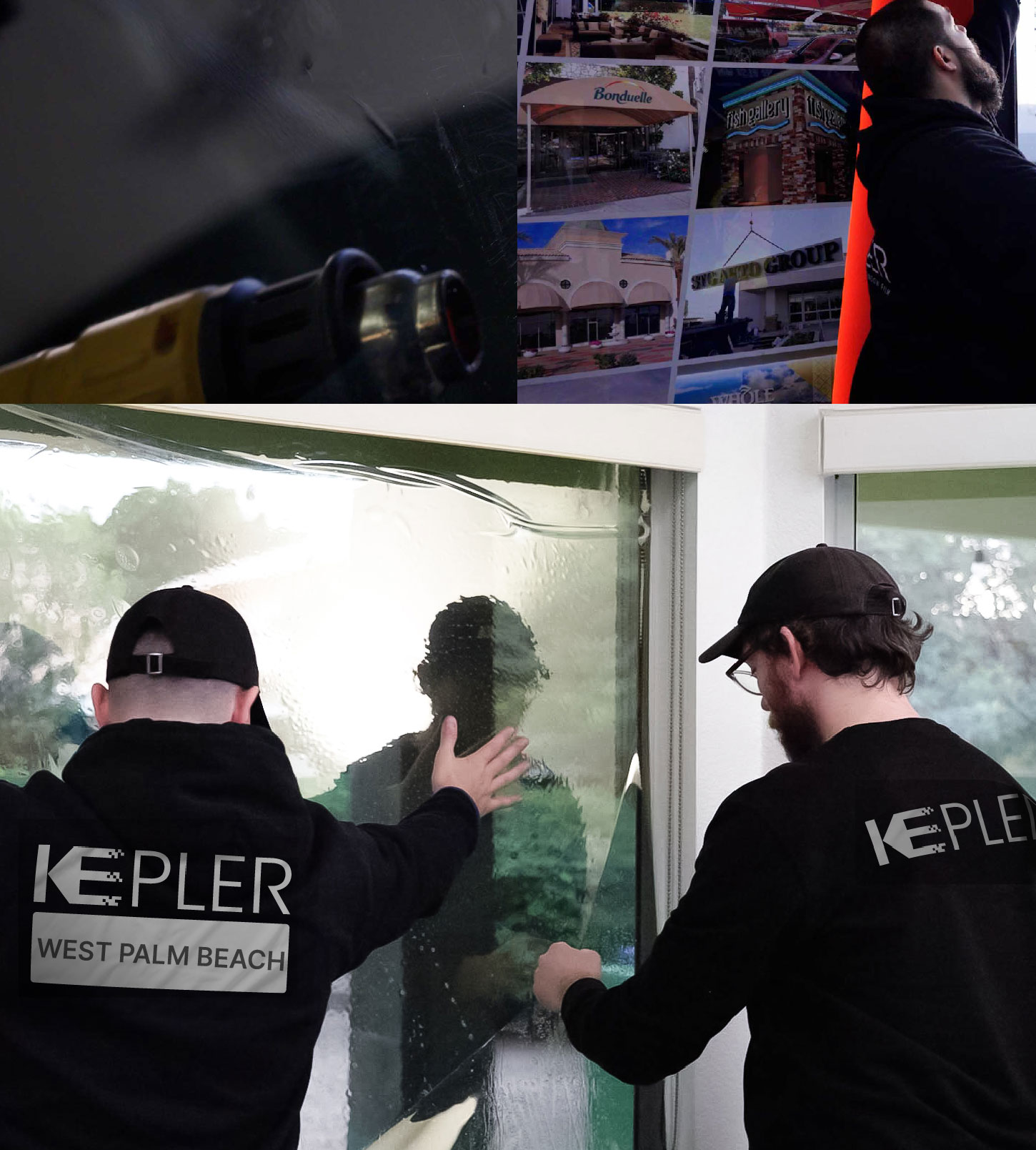 Expert Technician Fitting Advanced Window Tint to Home in West Palm Beach