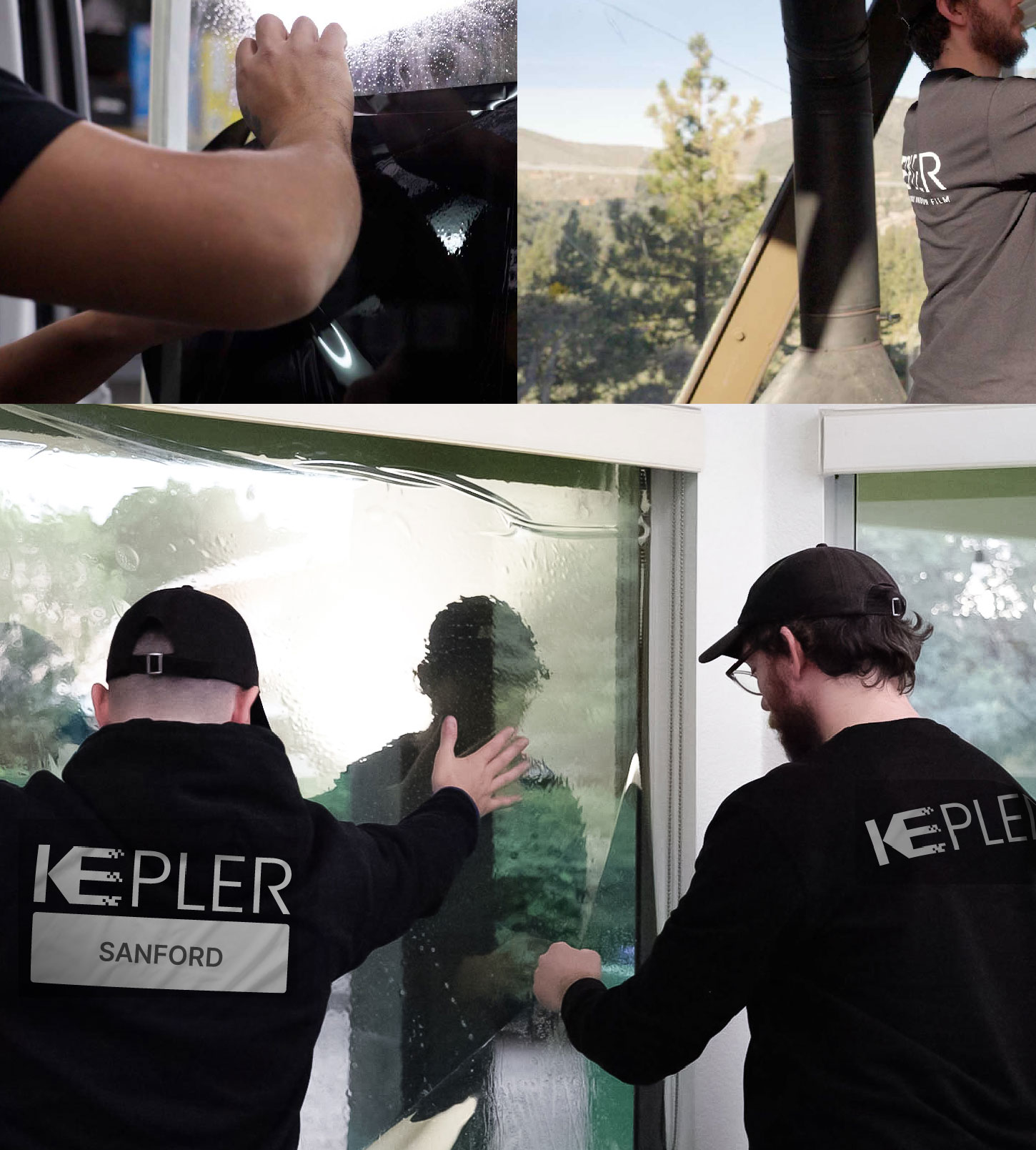 Kepler Technician Installing High-tech Window Tint to Home in Sanford