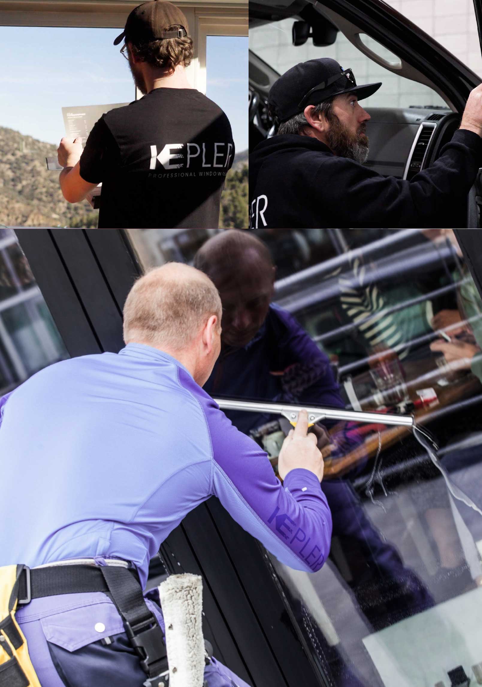 Kepler Professional Applying Anti-Graffiti Window Film to a Denver Shop Front