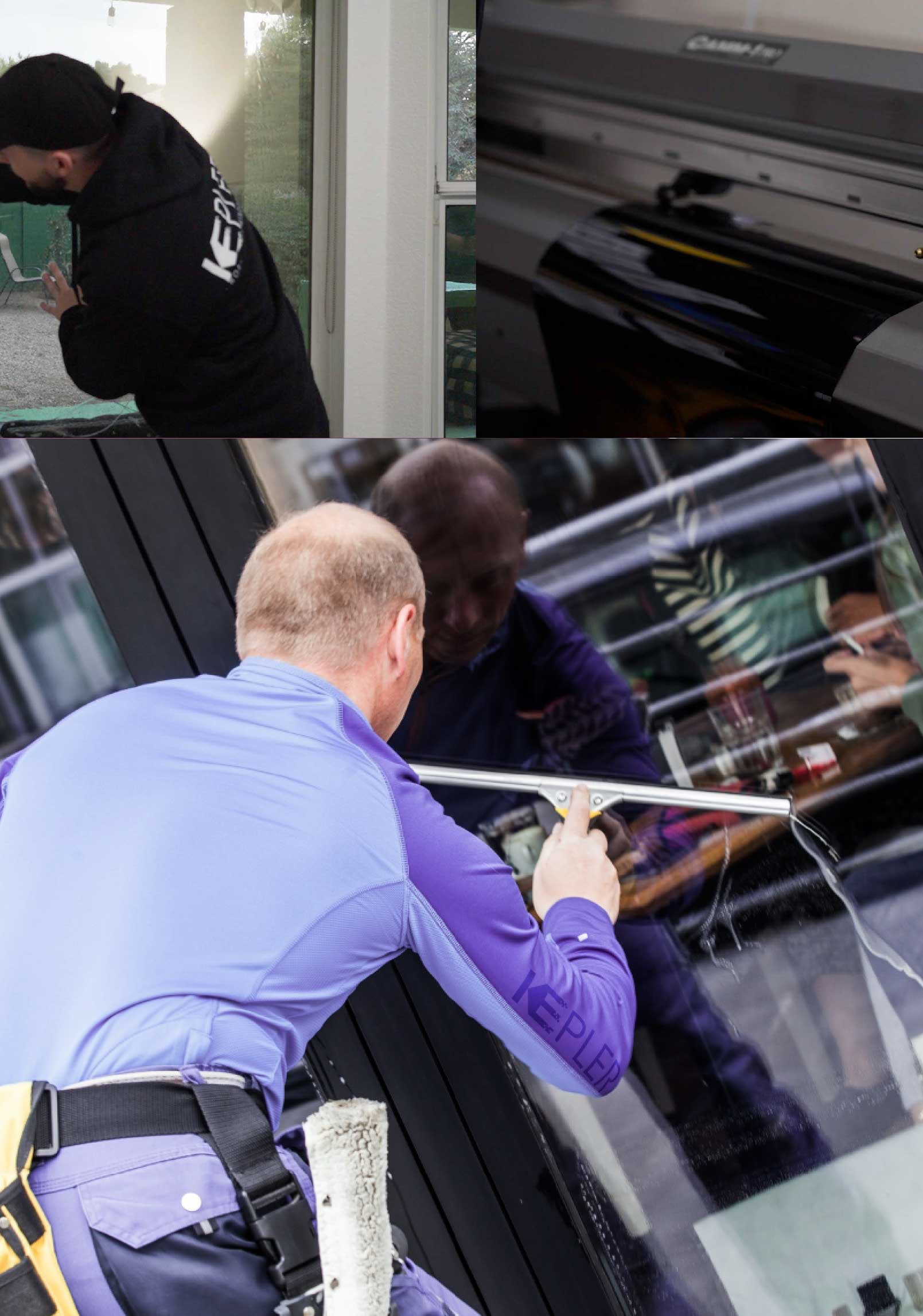 Kepler Expert Applying Anti-Graffiti Window Film to a Kearny Shop Front