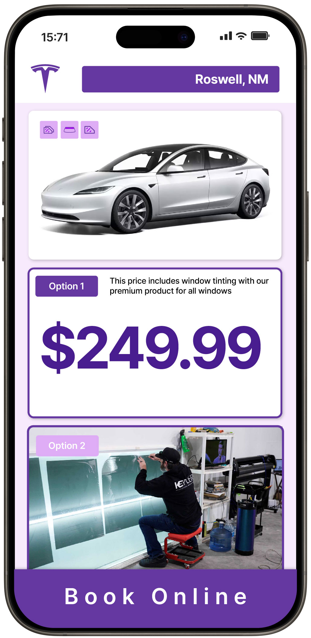 View Reasonable Tesla Window Tinting Prices in Roswell, New Mexico