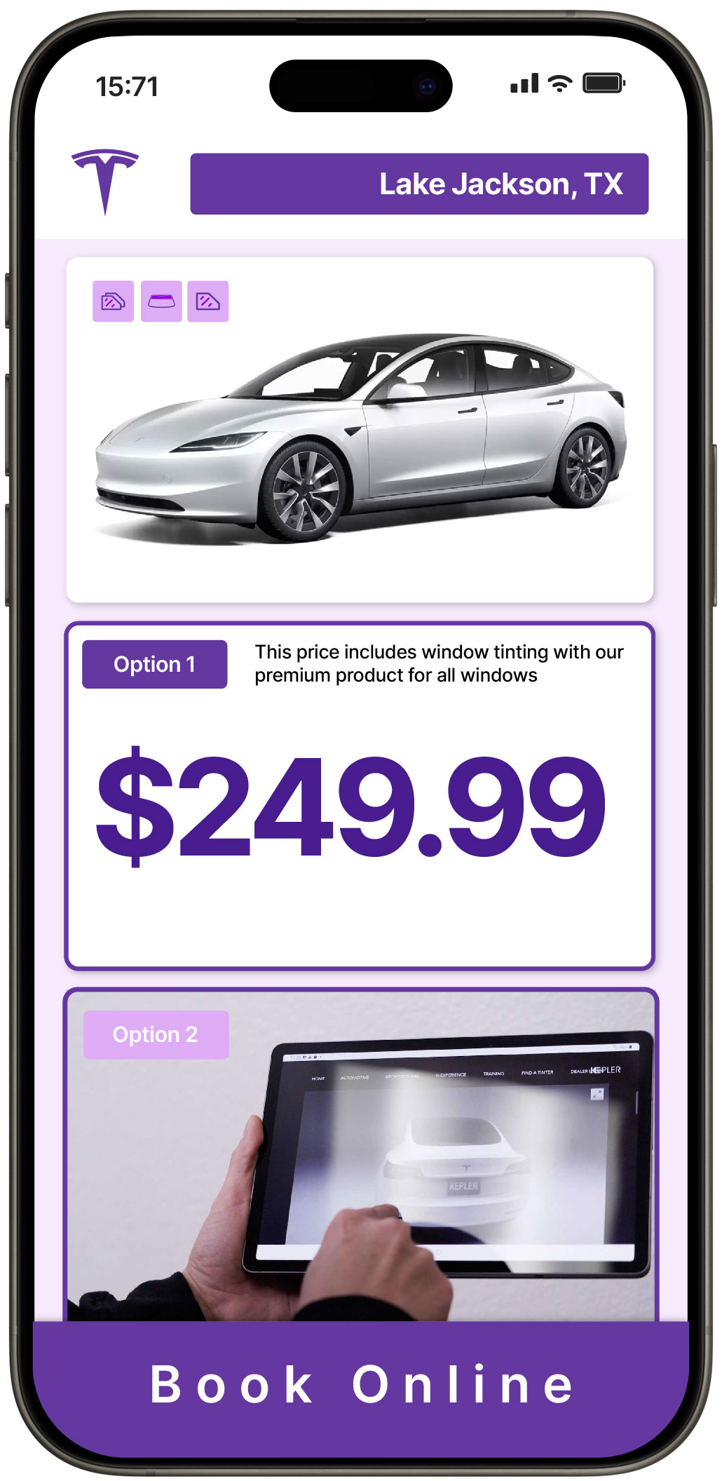 View Reasonable Tesla Window Tinting Costs in Lake Jackson, Texas