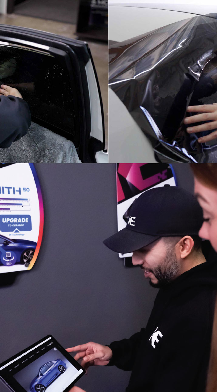 Kepler Dealer Showing Car Window Film Options to Customer in Antioch, California