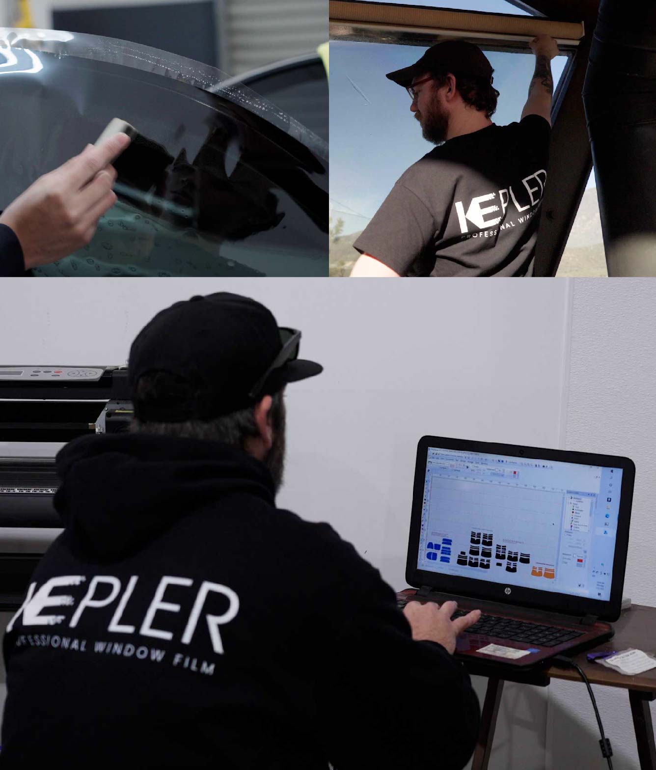 Ceramic Window Tinting Expert Cutting Film in East Lansing, Michigan