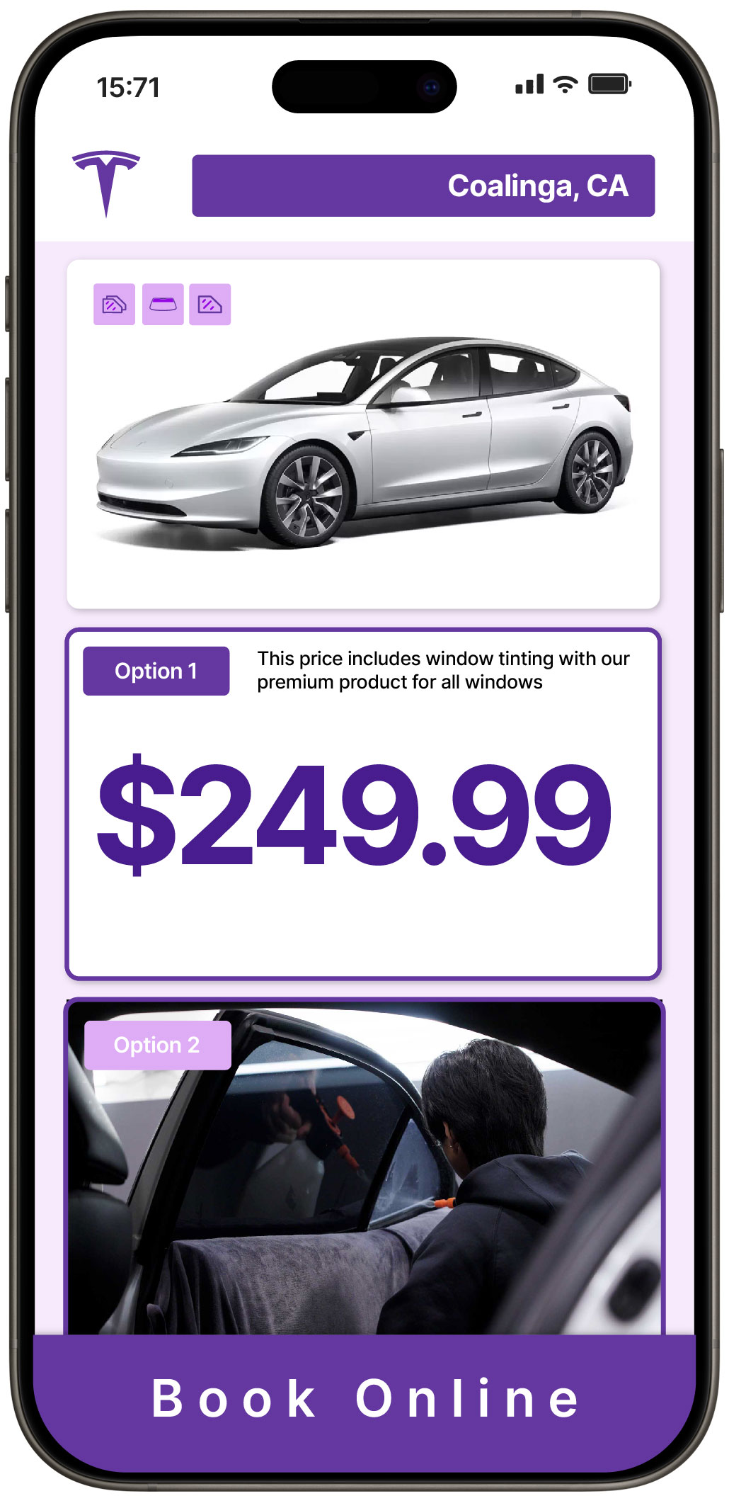 View Competitive Tesla Window Tinting Prices in Coalinga, California