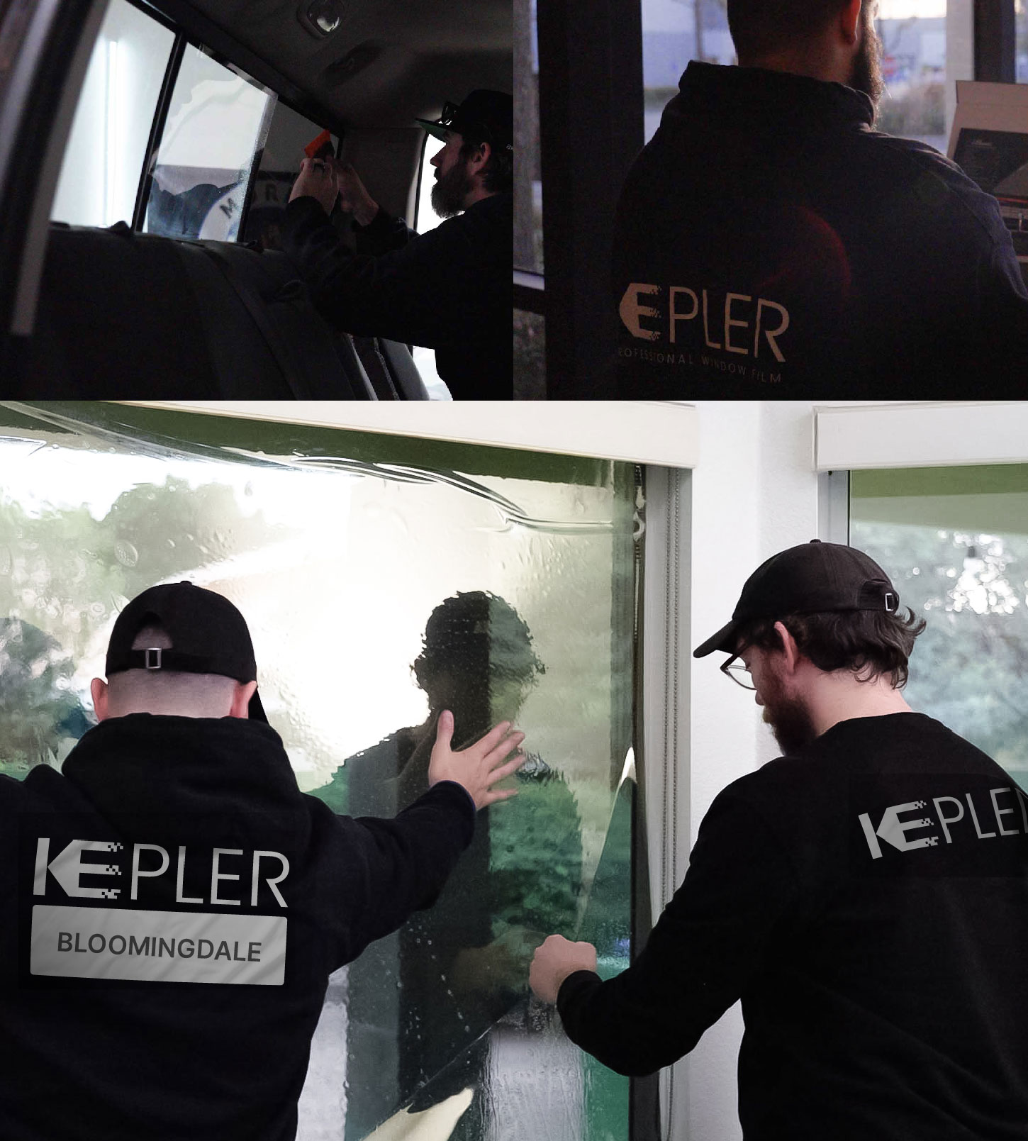 Expert Technician Installing Advanced Window Tint to Home in Bloomingdale