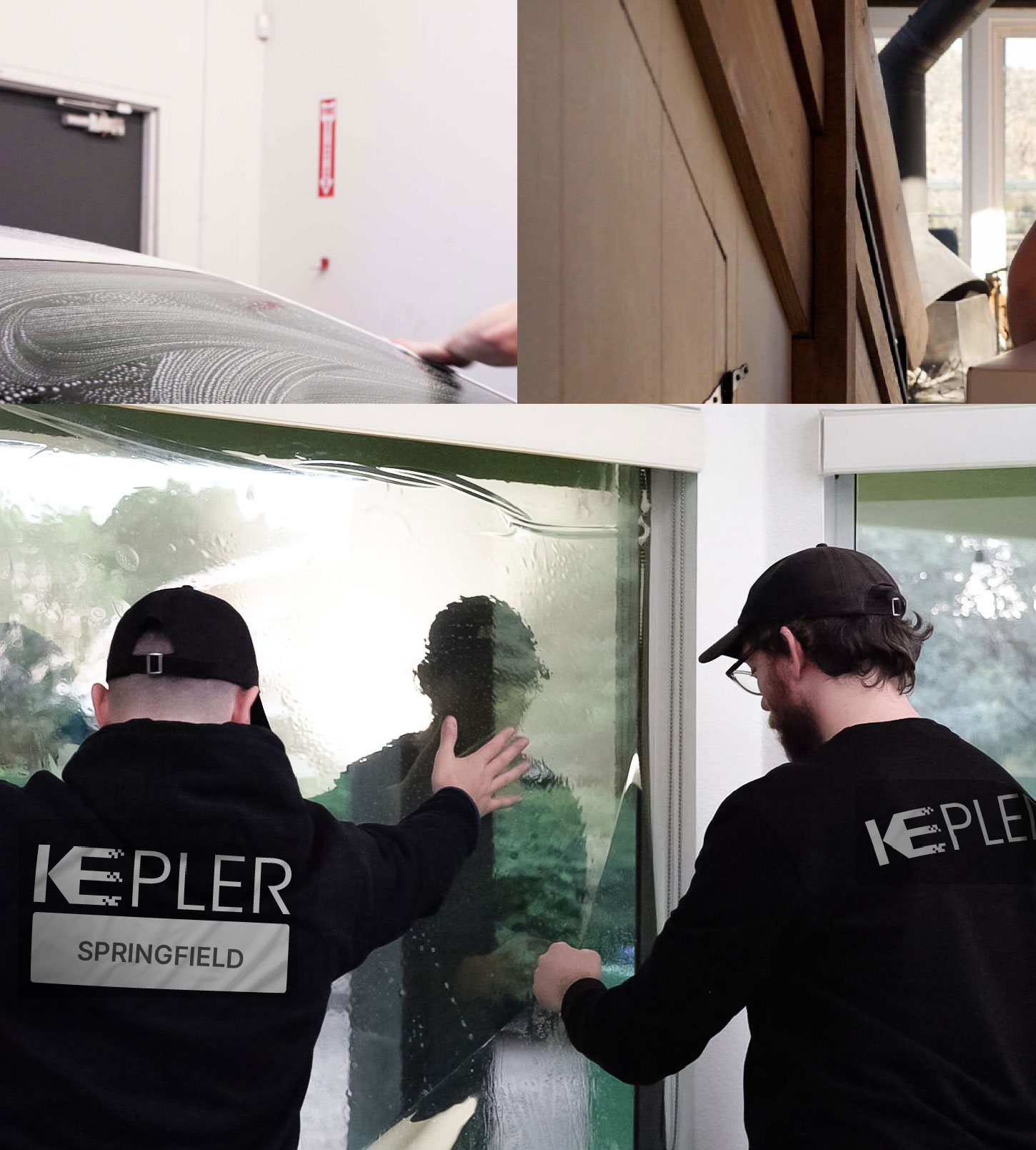 Expert Technician Installing Advanced Window Tint to Home in Springfield