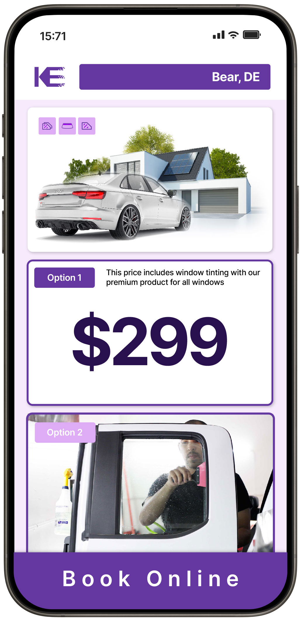 View Affordable Tesla Window Tinting Rates in Bear, Delaware