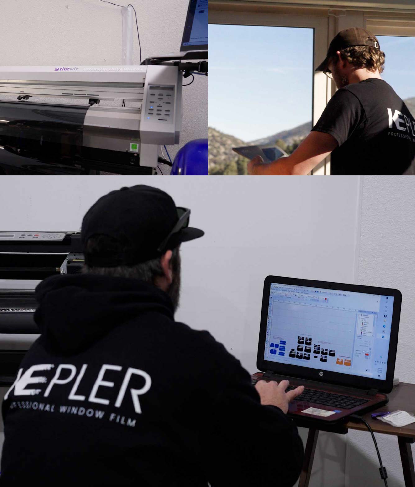 Ceramic Window Tinting Expert Cutting Film in Johnson City, New York