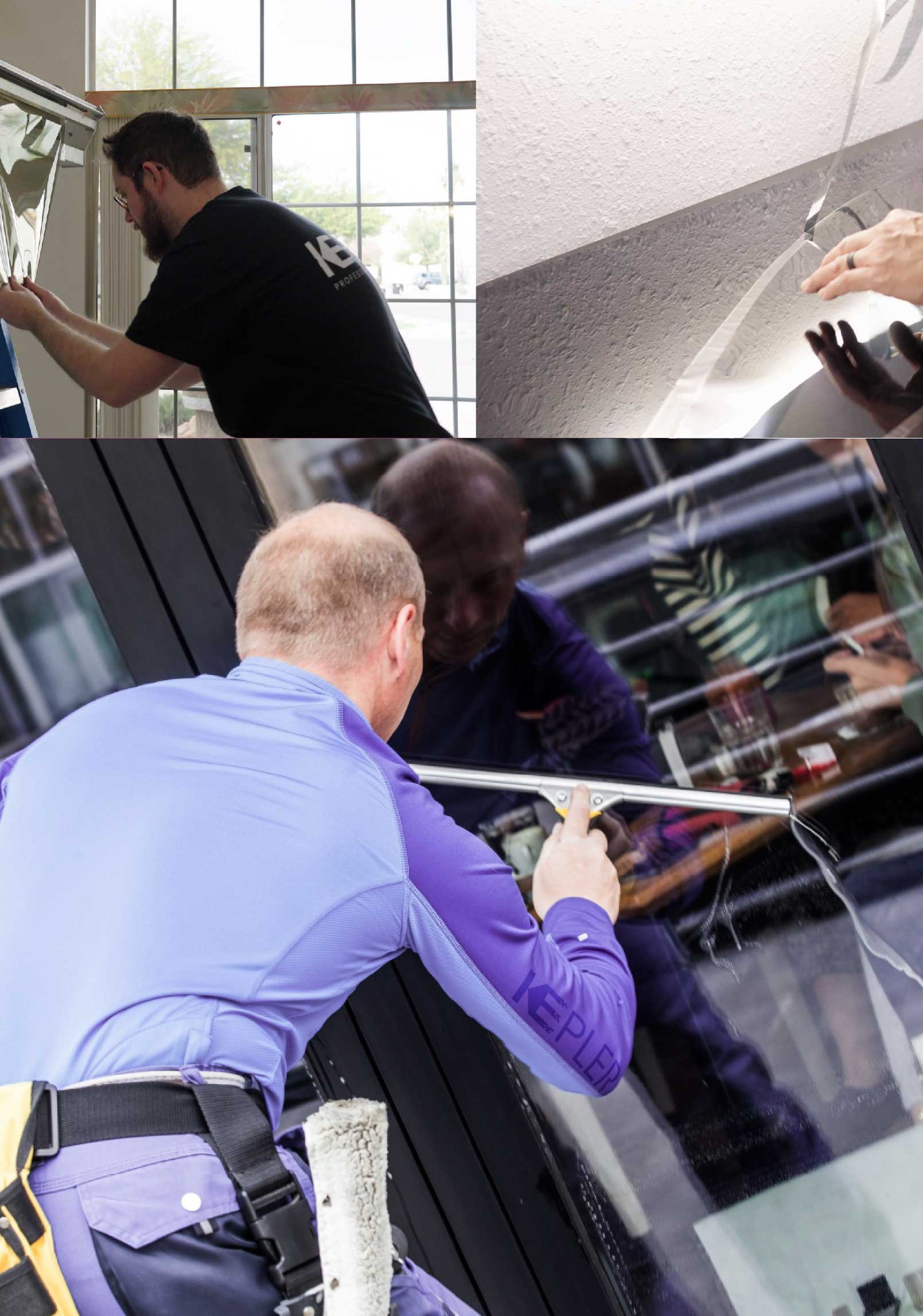Kepler Professional Applying Anti-Graffiti Window Film to a Lakeland Shop Front
