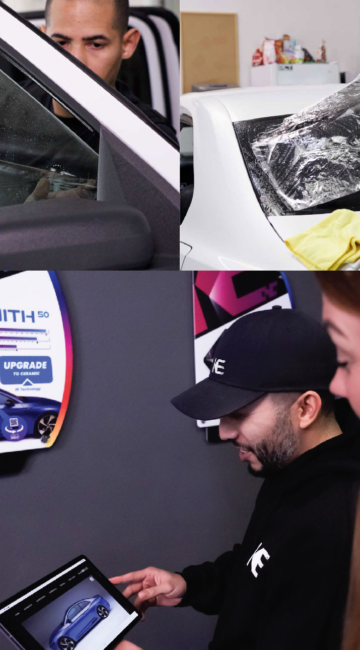 Kepler Dealer Showing Car Window Film Options to Customer in DeBary, Florida