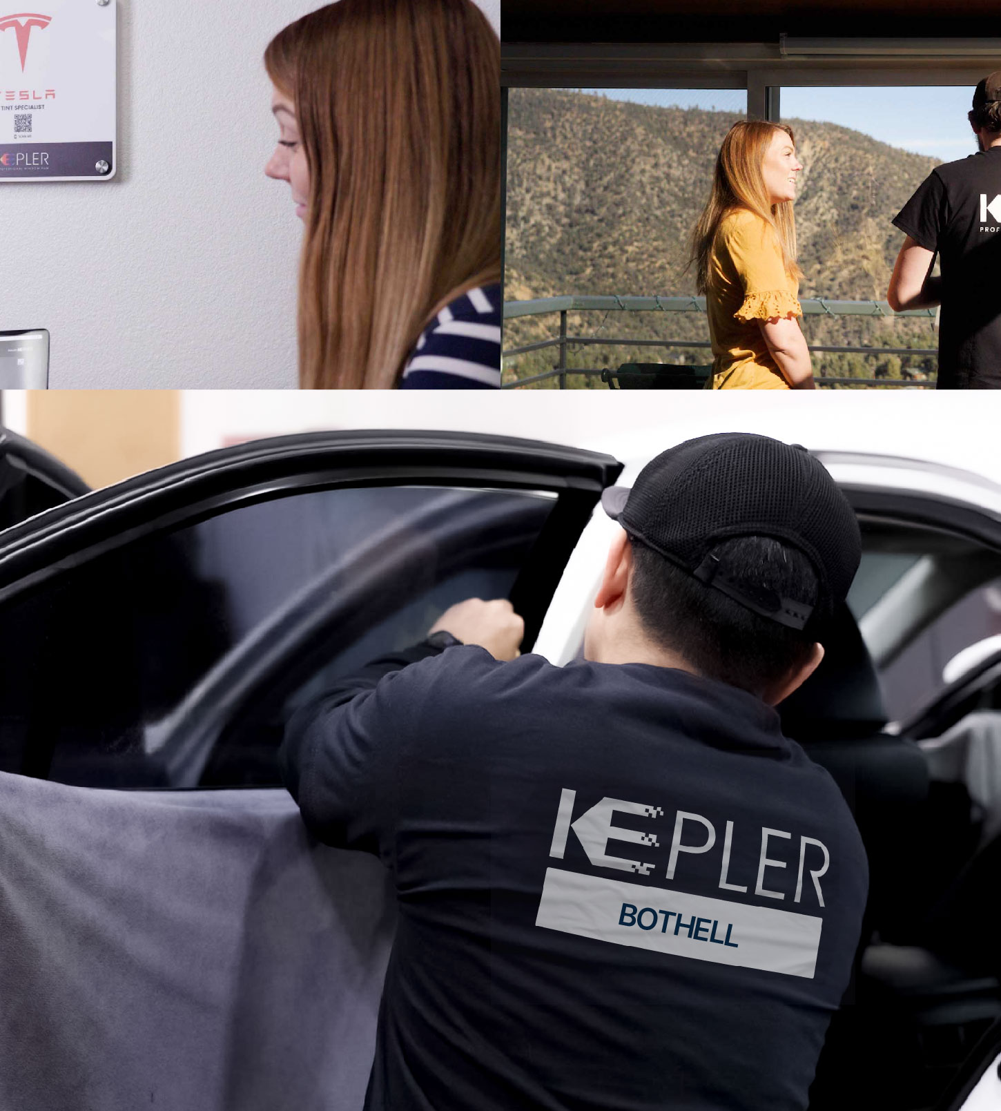 Automotive Window Tinting Expert Applying Film in Bothell, Washington